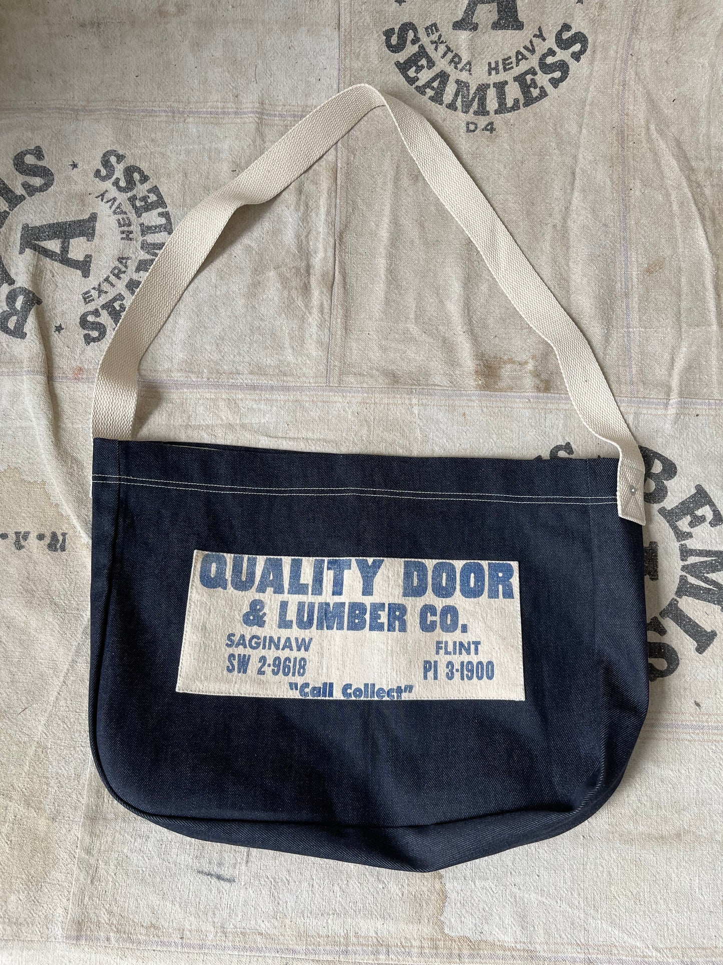 Raw Denim Lumber Messenger Bag
