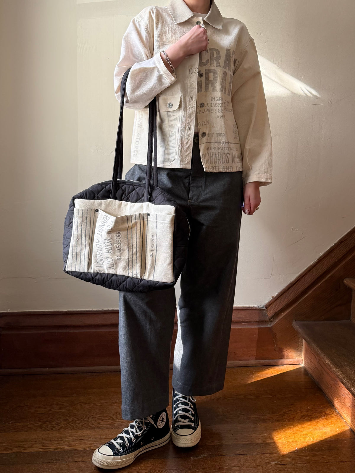 New York City Quilted Bowler Bag