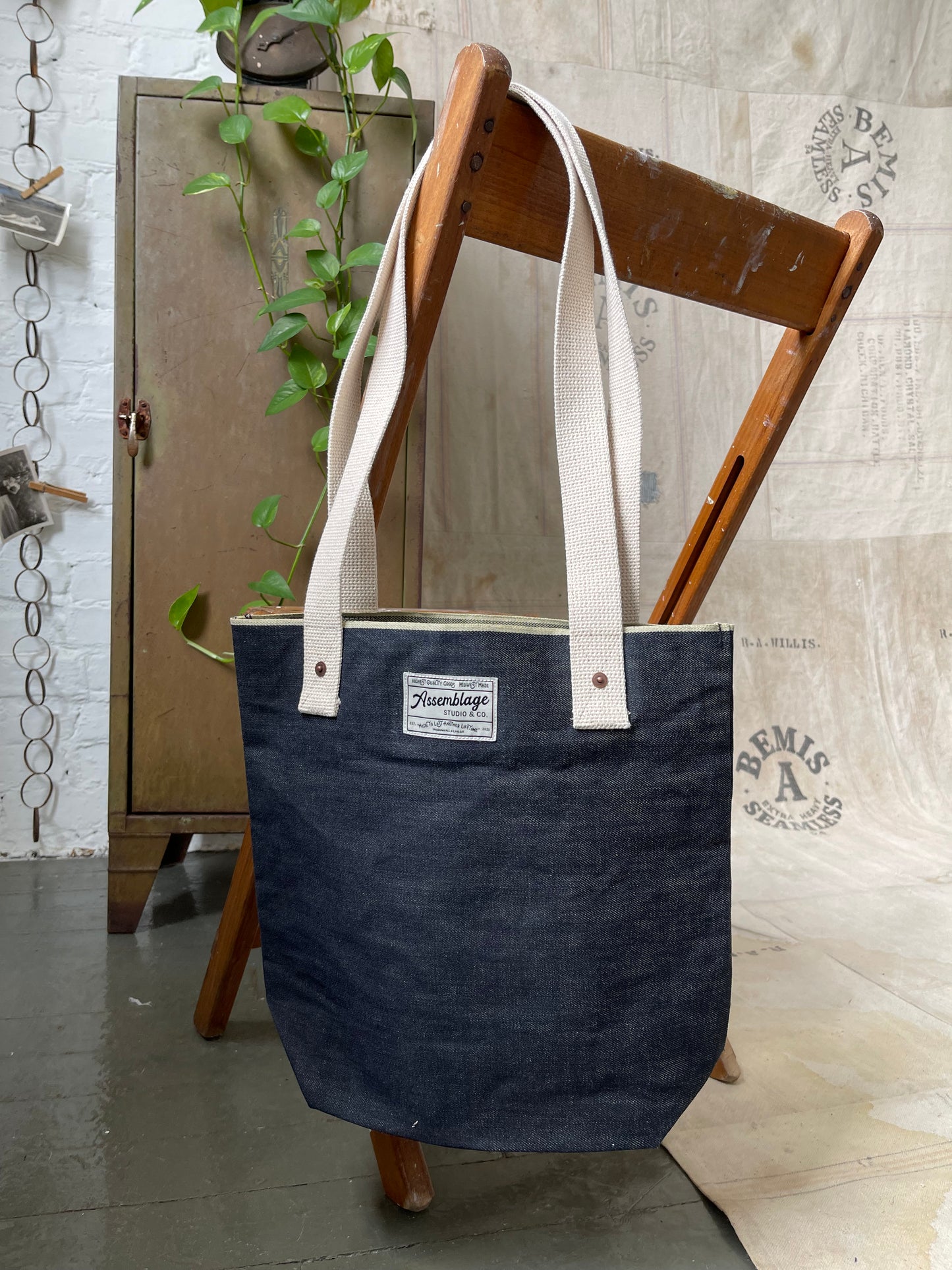 Selvedge Denim Shoulder Tote