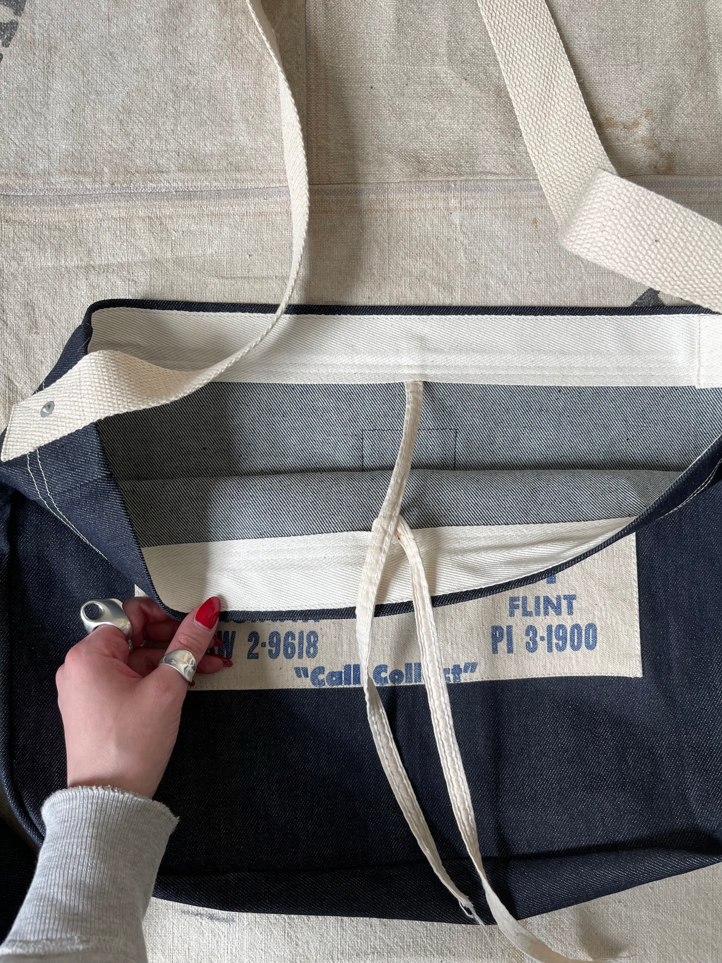 Raw Denim Lumber Messenger Bag