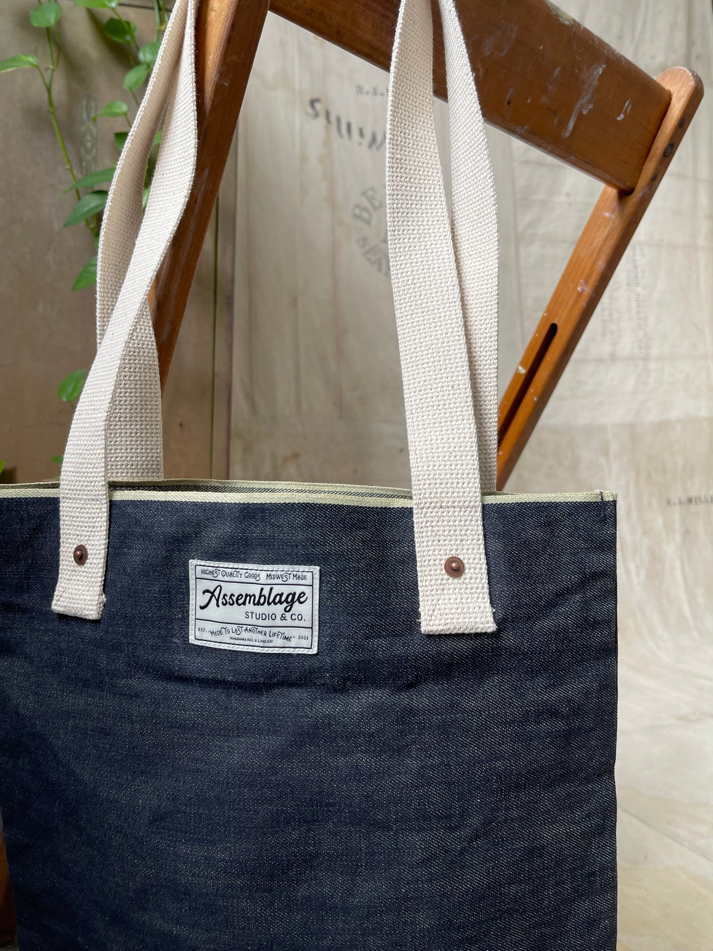 Selvedge Denim Shoulder Tote