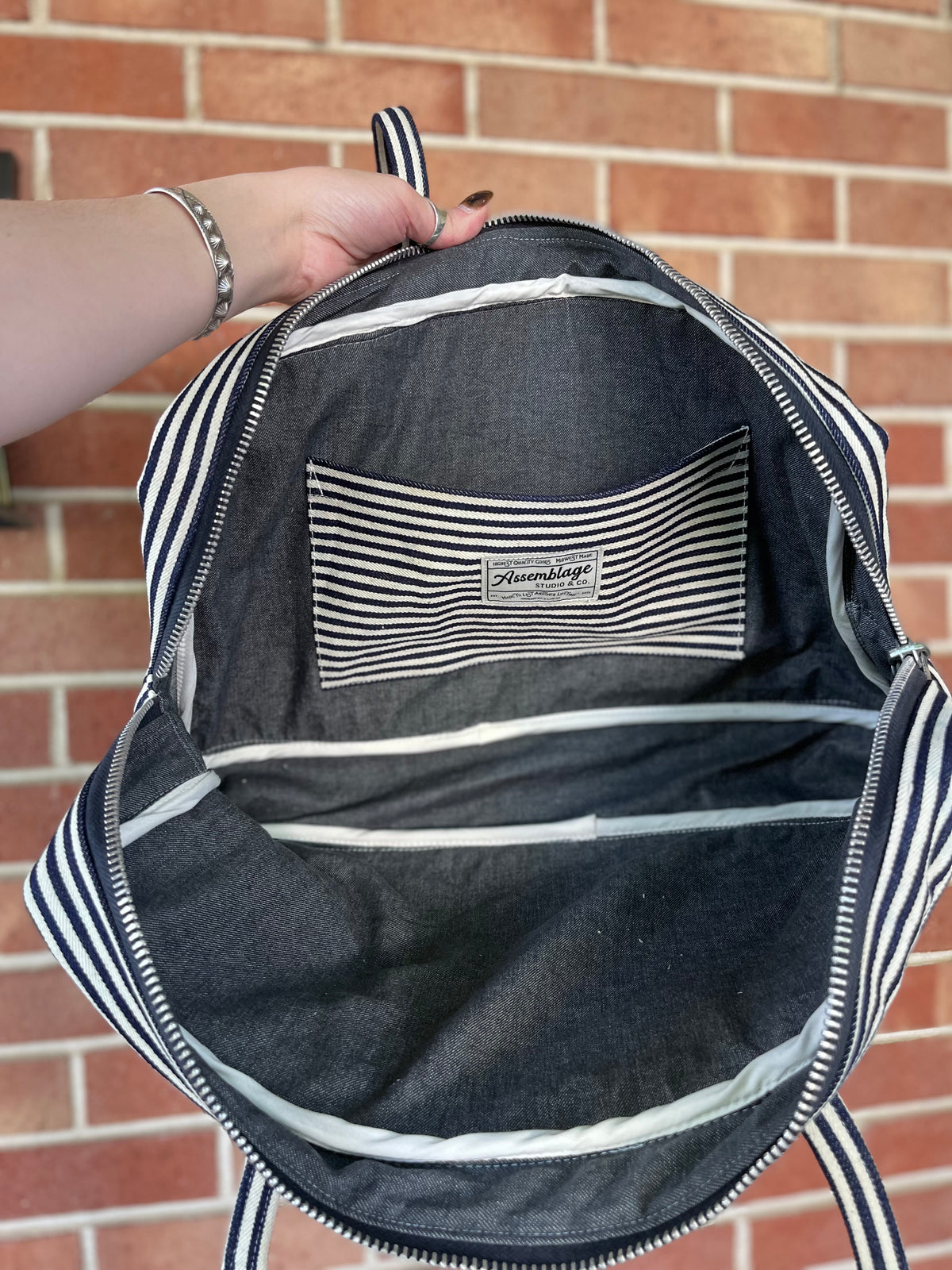 Lumber Co Striped Bowler Bag