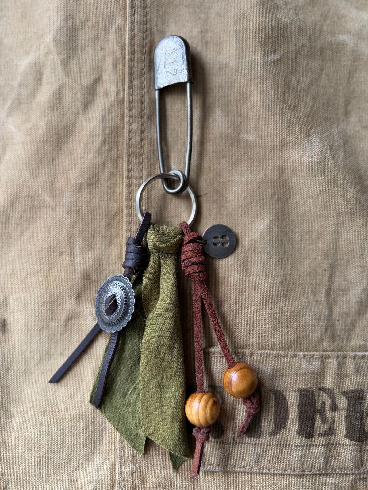 Safety Pin Bag Charm Keychain