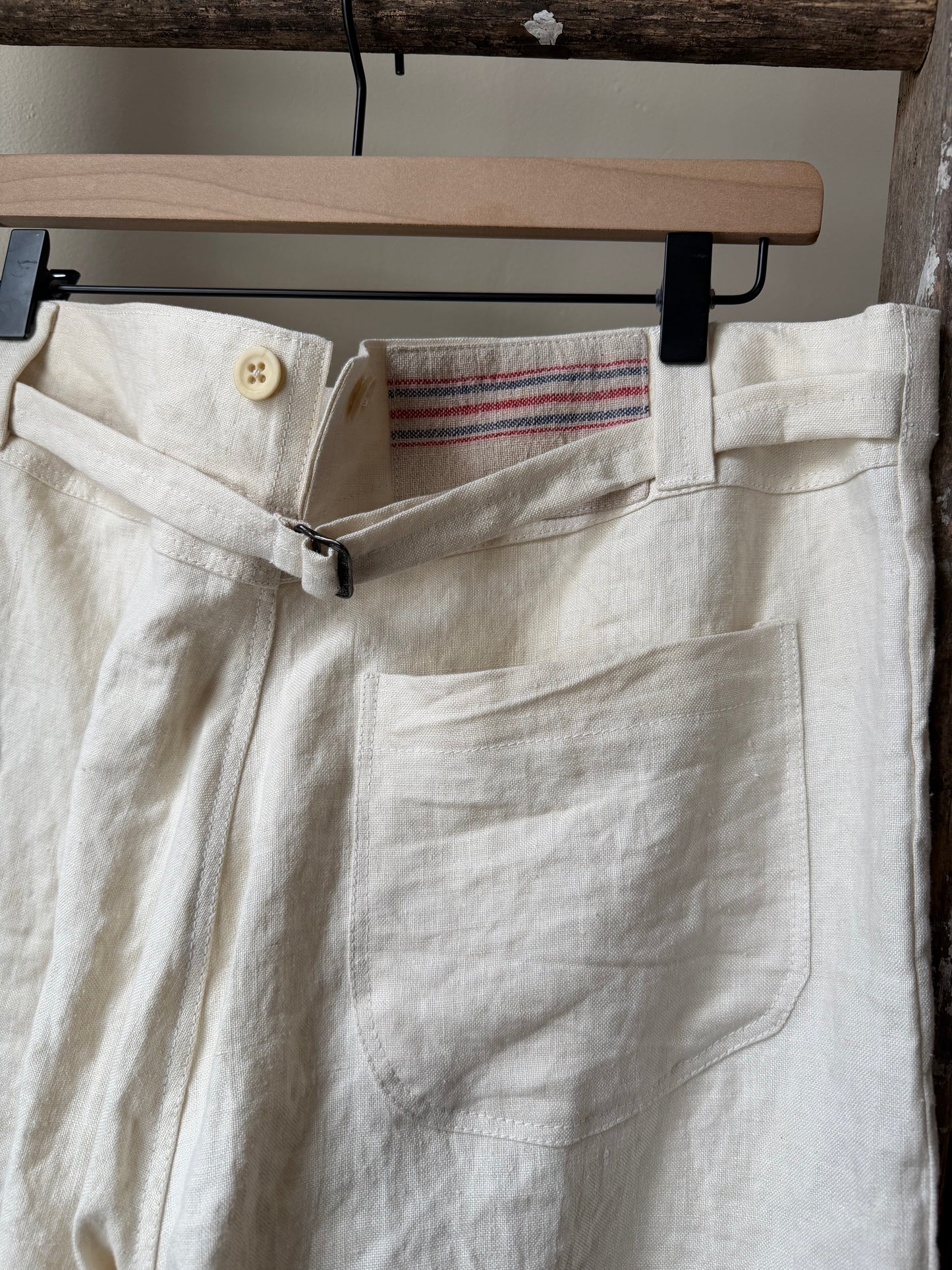 French Linen Buckleback Trousers [30-34” Waist]