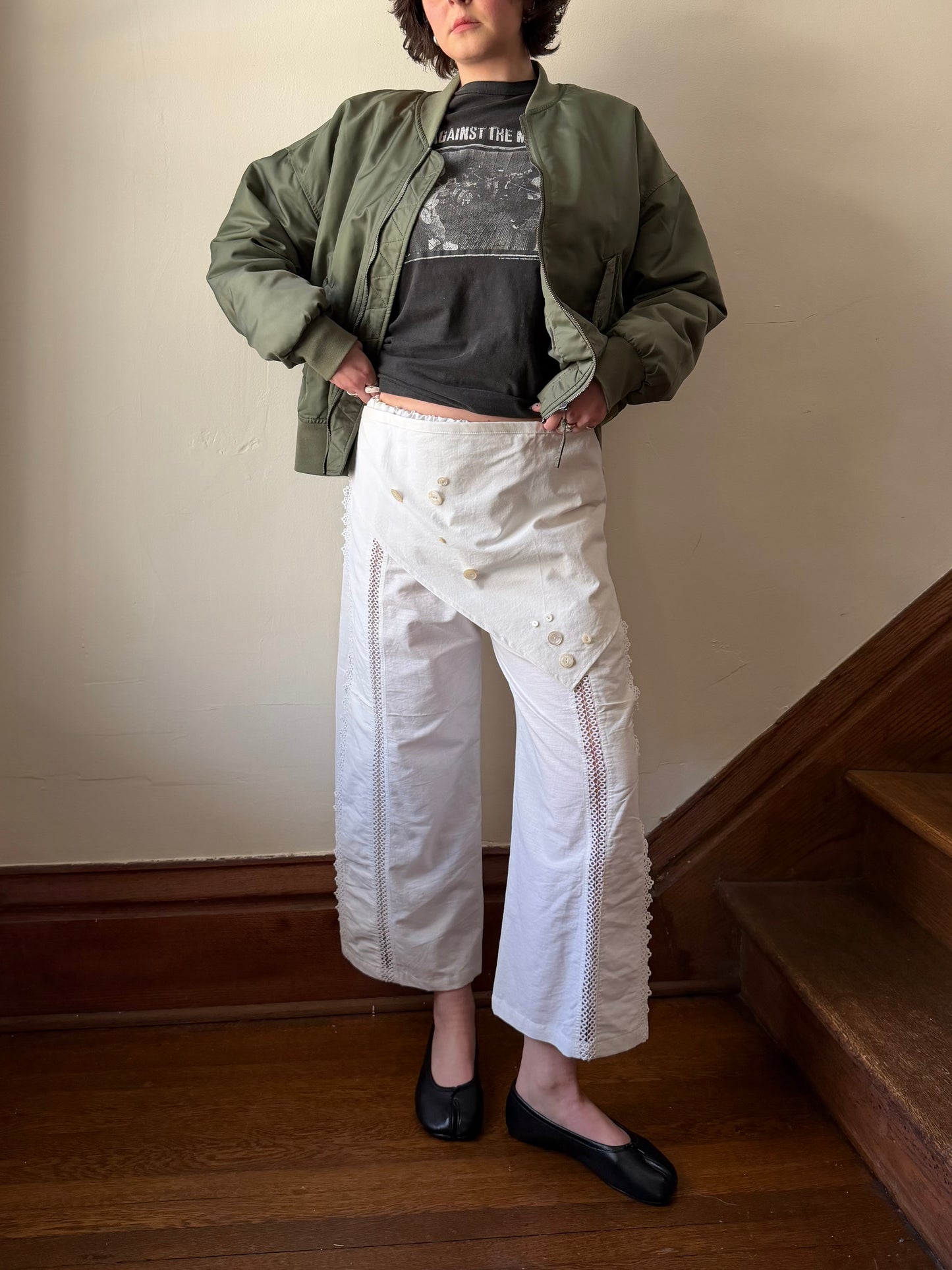 Crochet Stripe Bloomer Pants w/ Apron [S/M]