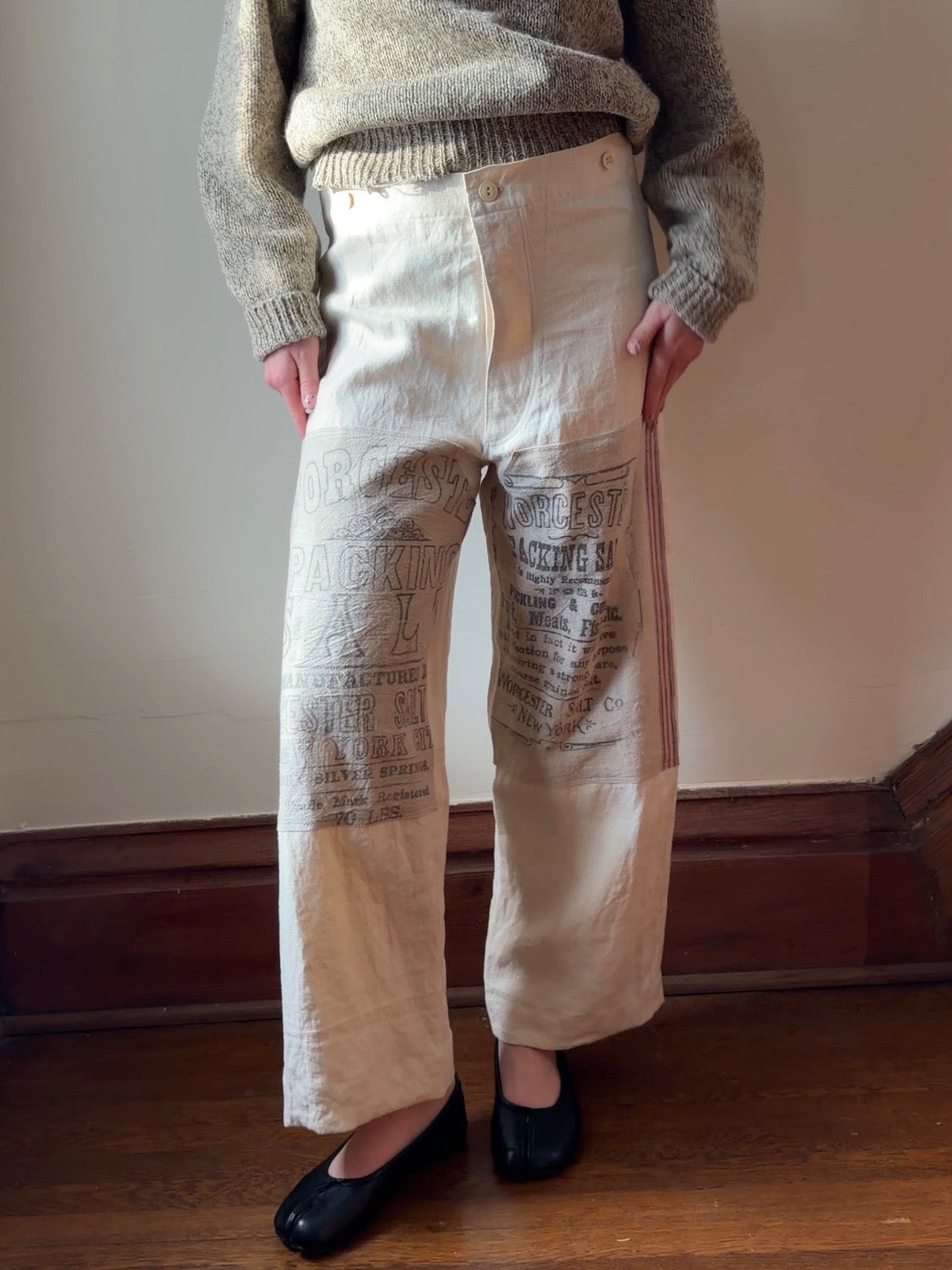 French Linen Buckleback Trousers [30-34” Waist]