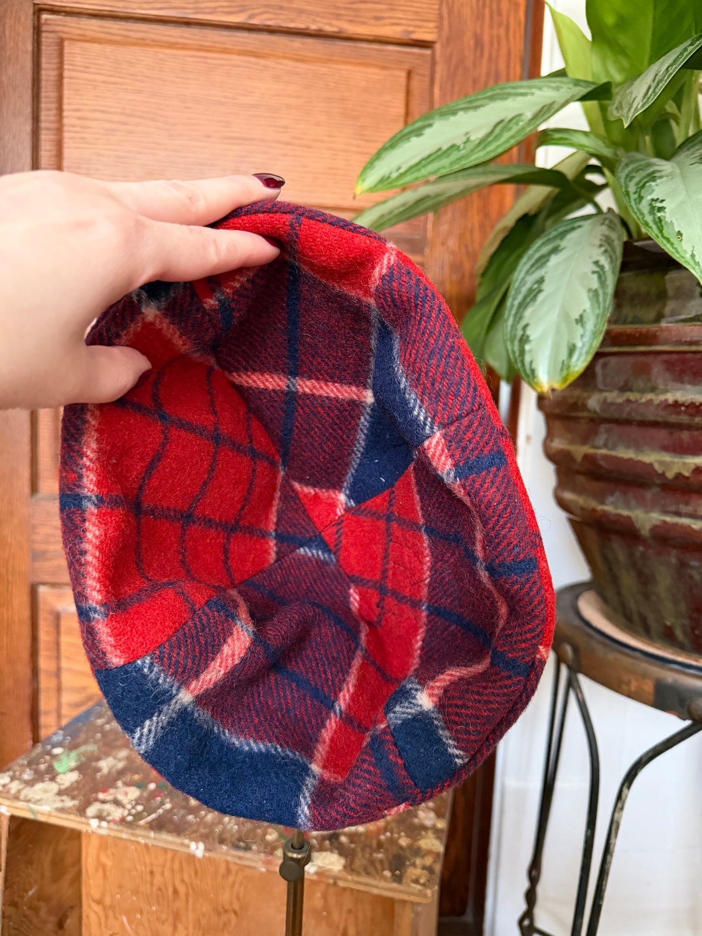 Plaid Varsity Patch Beanie [M/L]