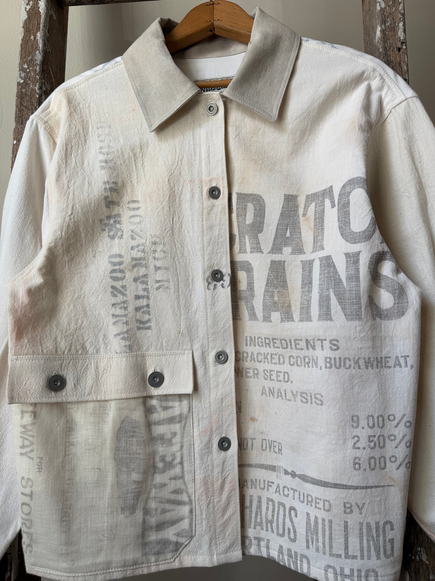 Stenciled Feedsack Overshirt [S]