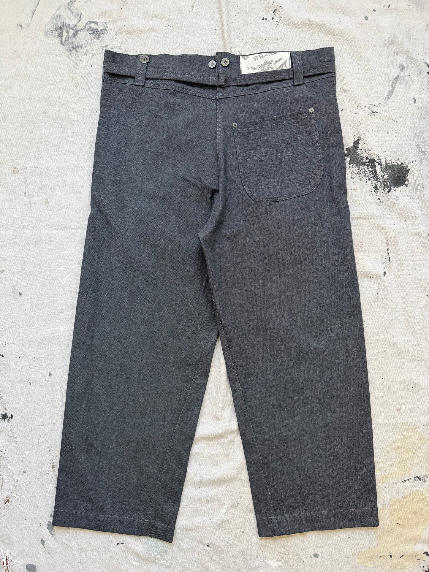 Salt & Pepper Buckleback Trousers [30-34” Waist]