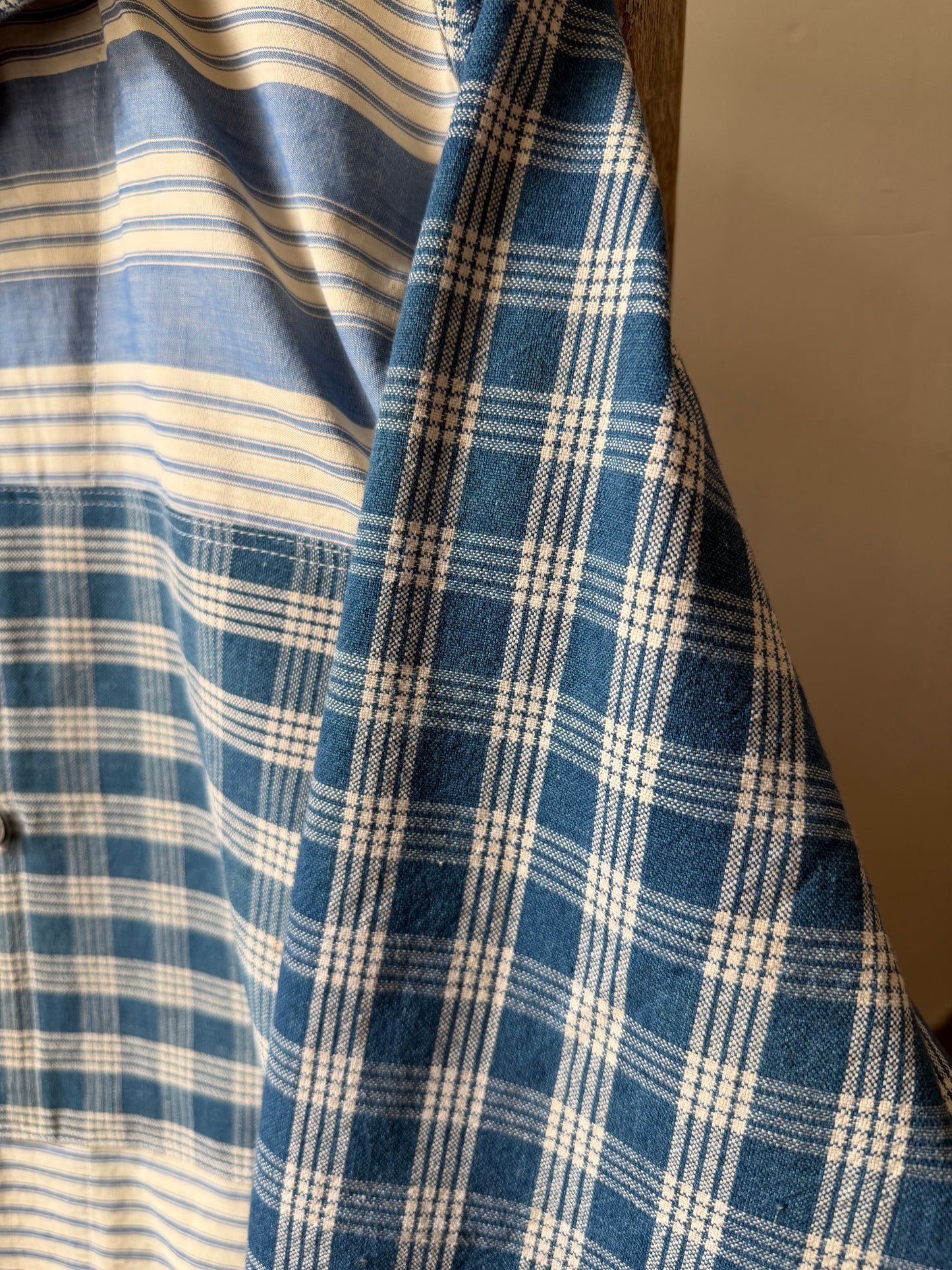 Homespun Cotton & Ticking Overshirt [L]