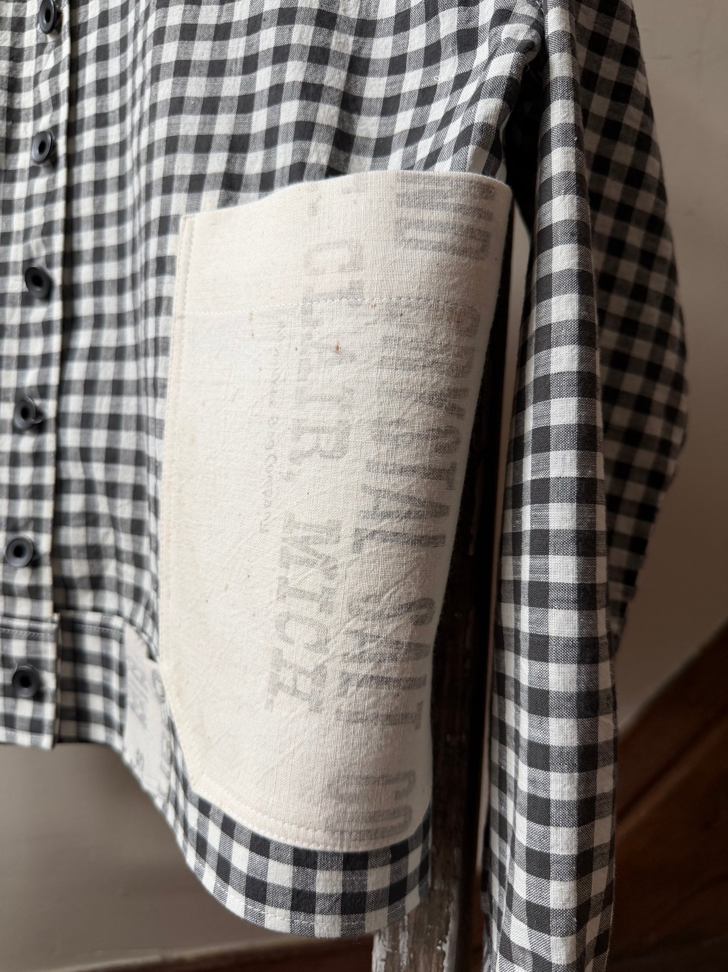 Antique Homespun Gingham Shirt [S/M]