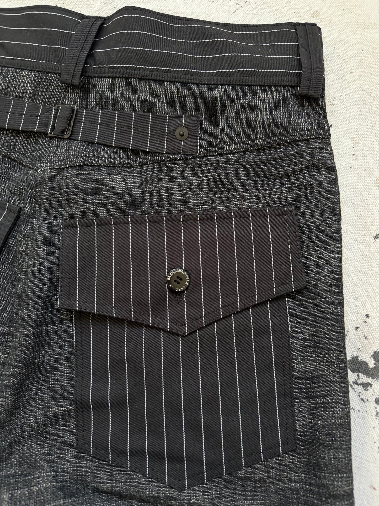 Slub Pinstripe Double Knee Bucklebacks [28 Waist]
