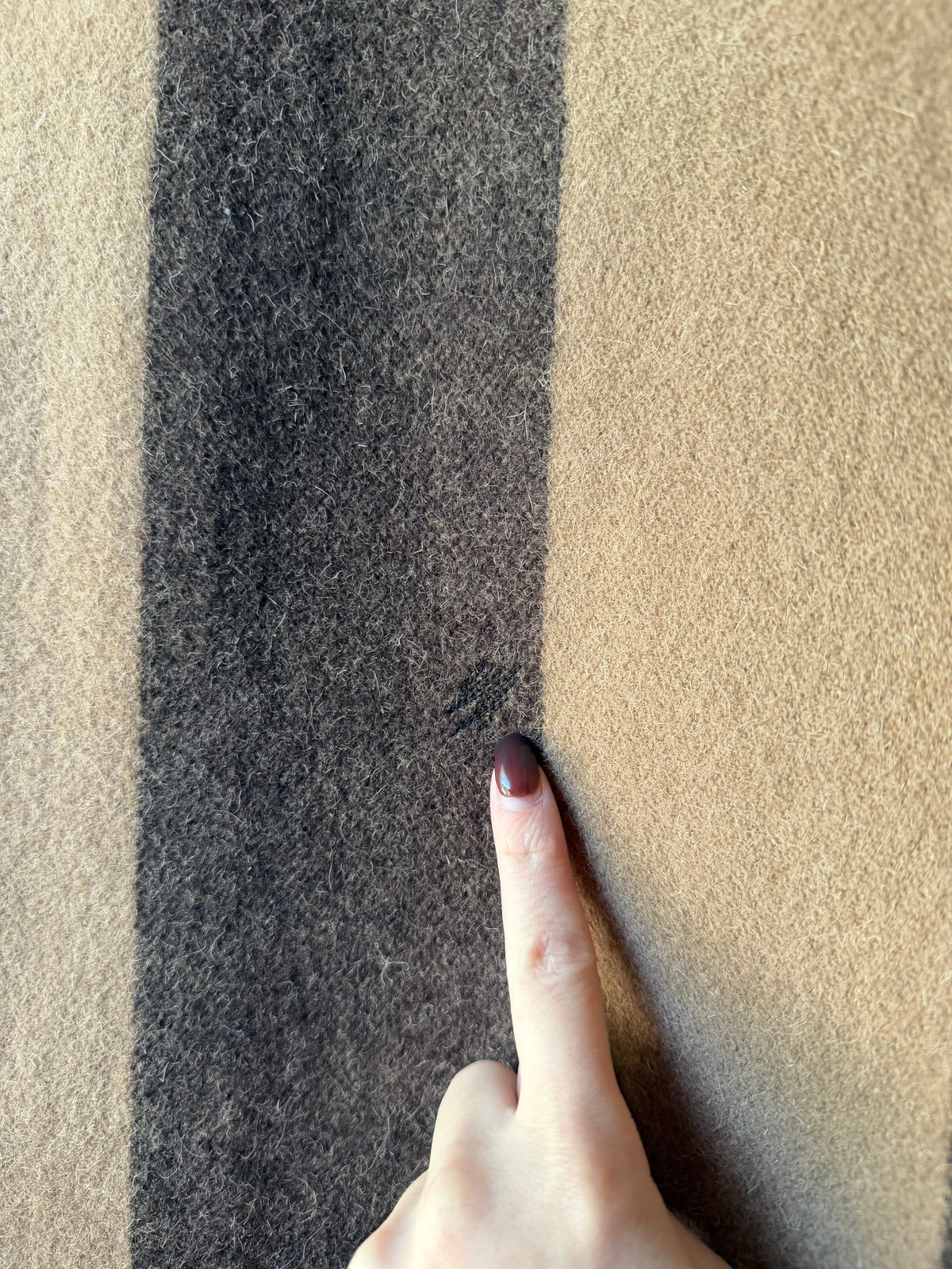 Striped Brown Wool Coat [S]