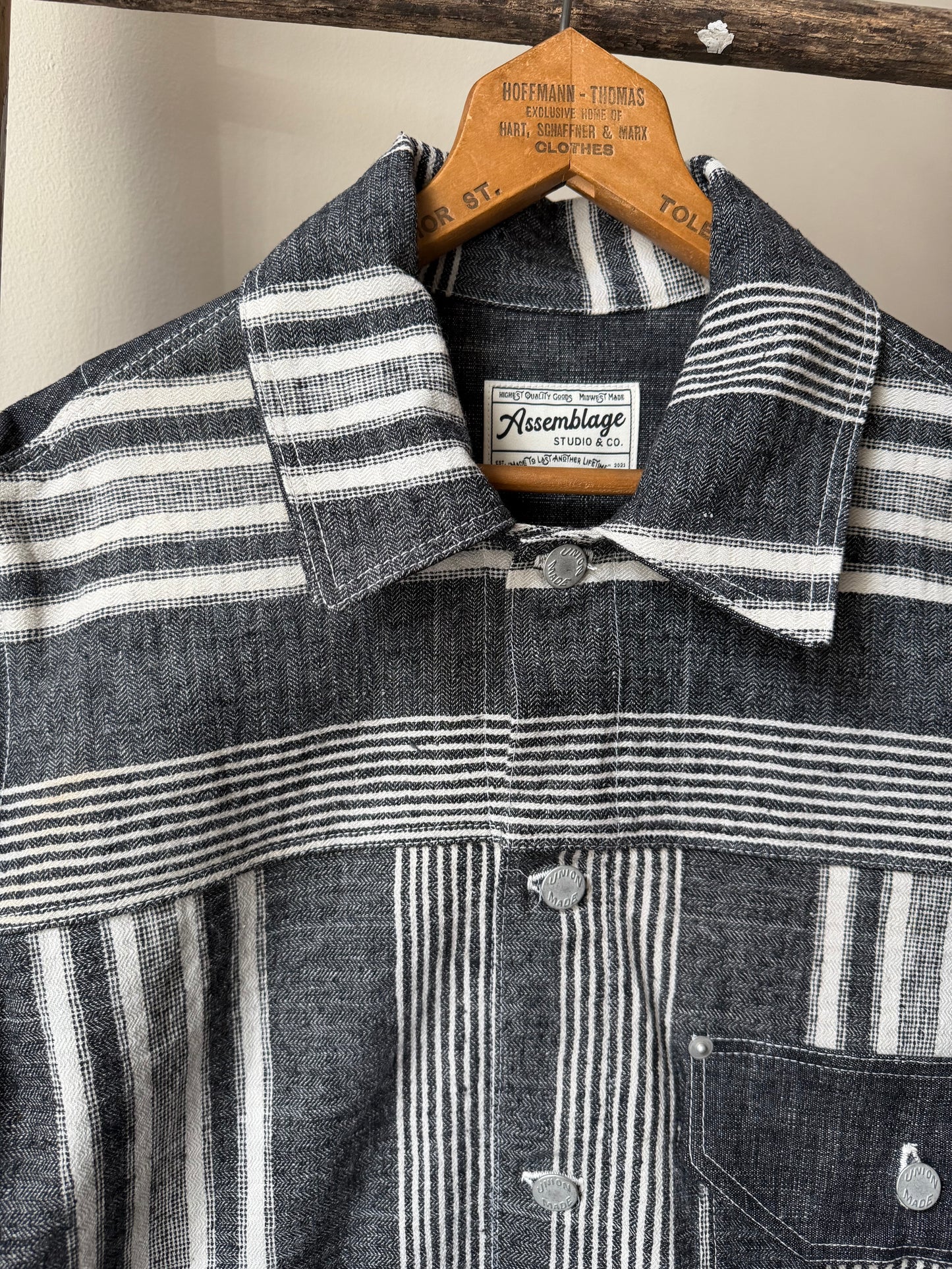 Striped Herringbone Trucker Jacket [M]