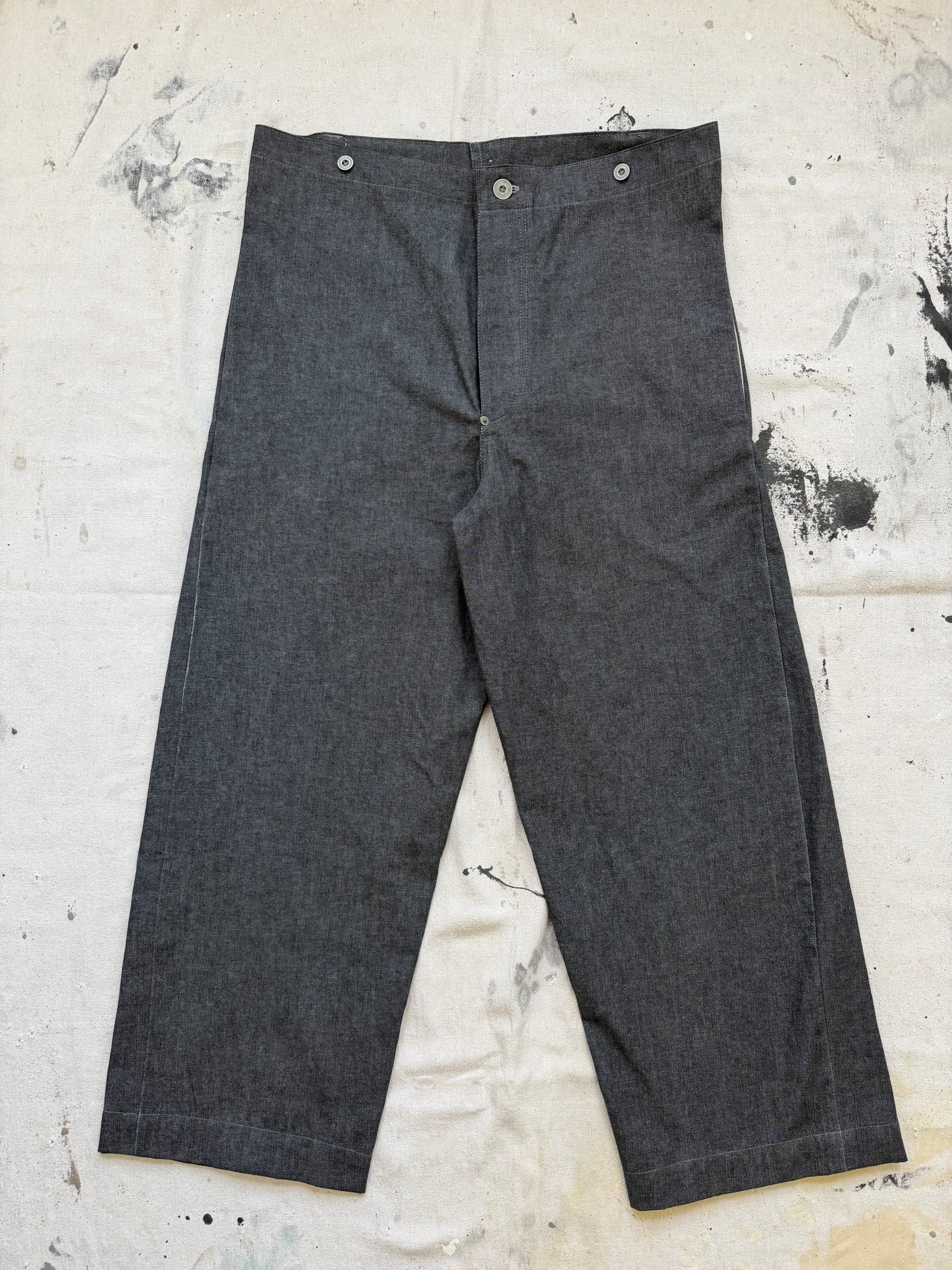 Salt & Pepper Buckleback Trousers [30-34” Waist]