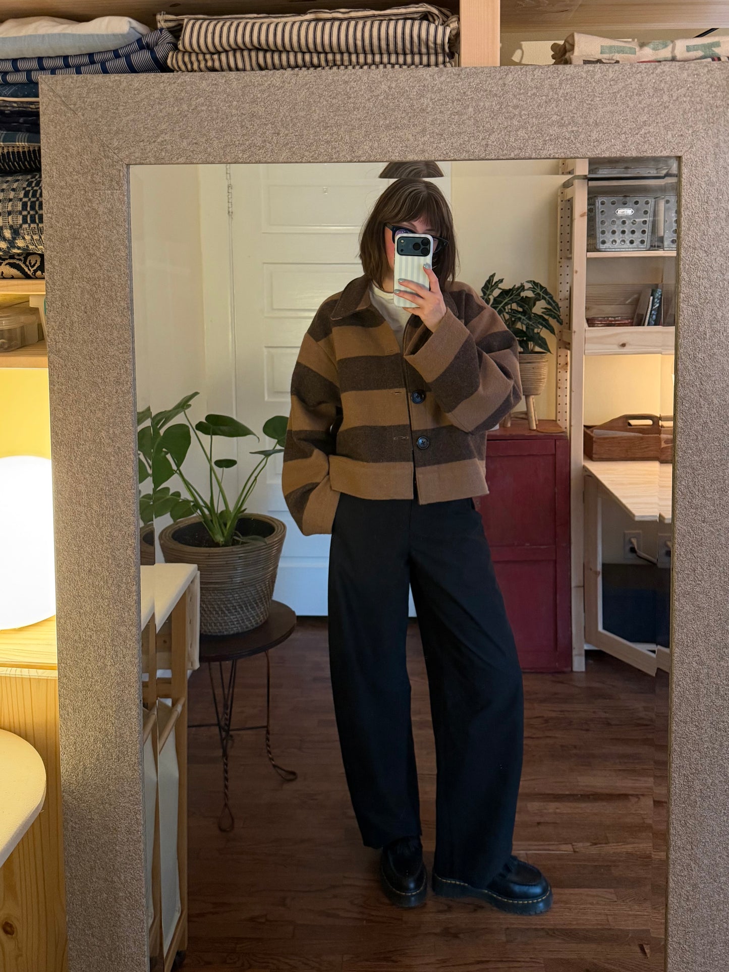Brown Striped Wool Jacket [S/M]