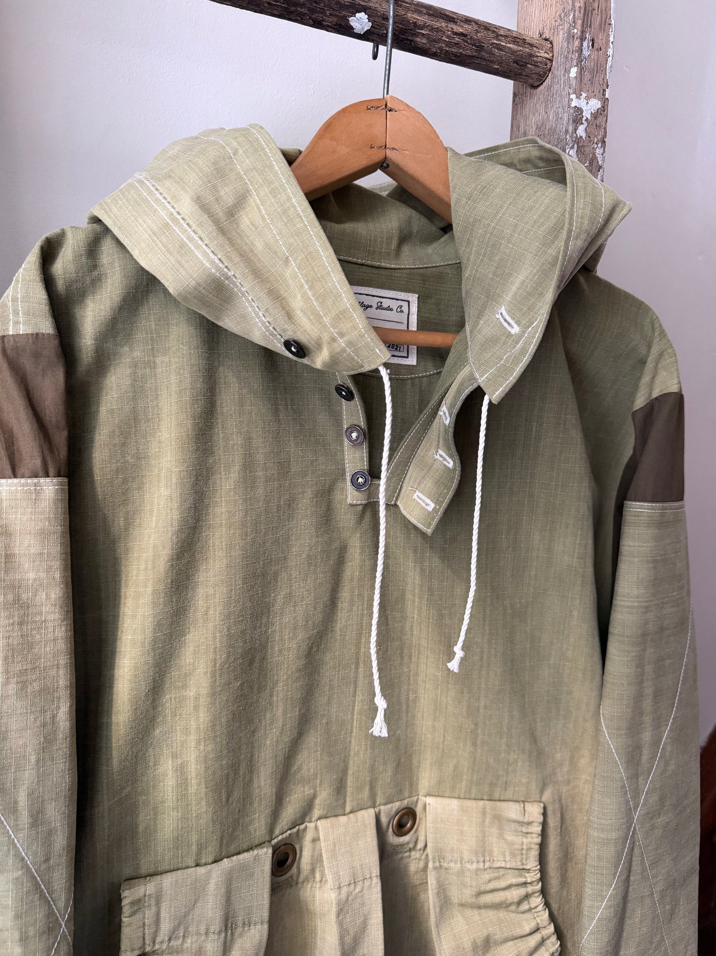 Olive Ripstop Pullover Smock [M]