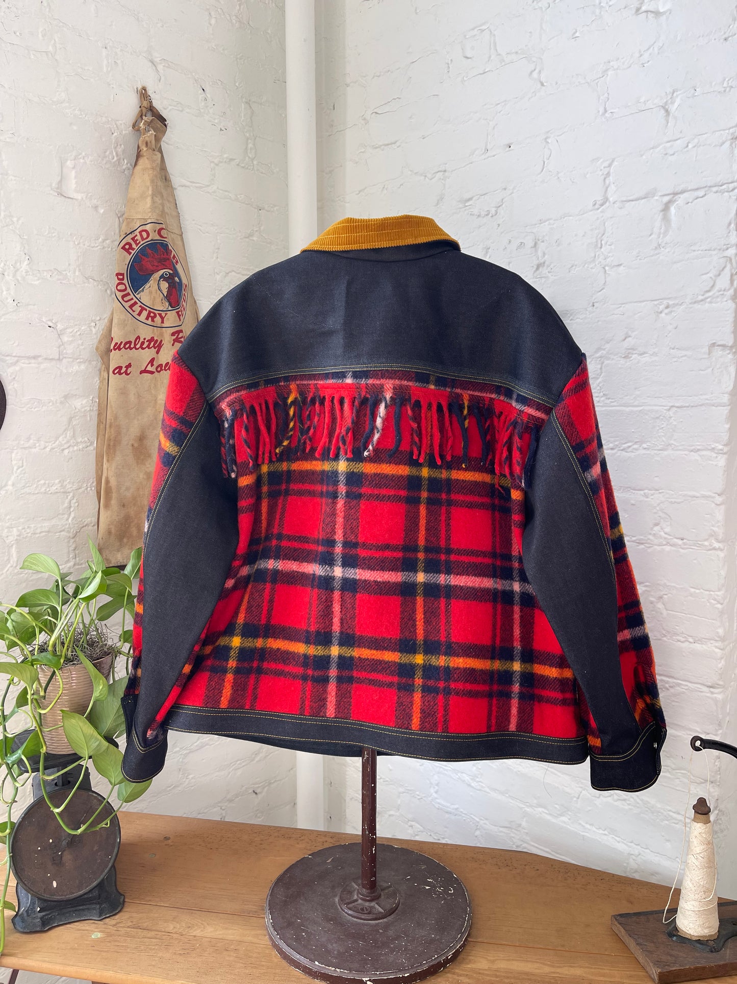 Wool Fringe & Denim Horse Jacket [L/XL]