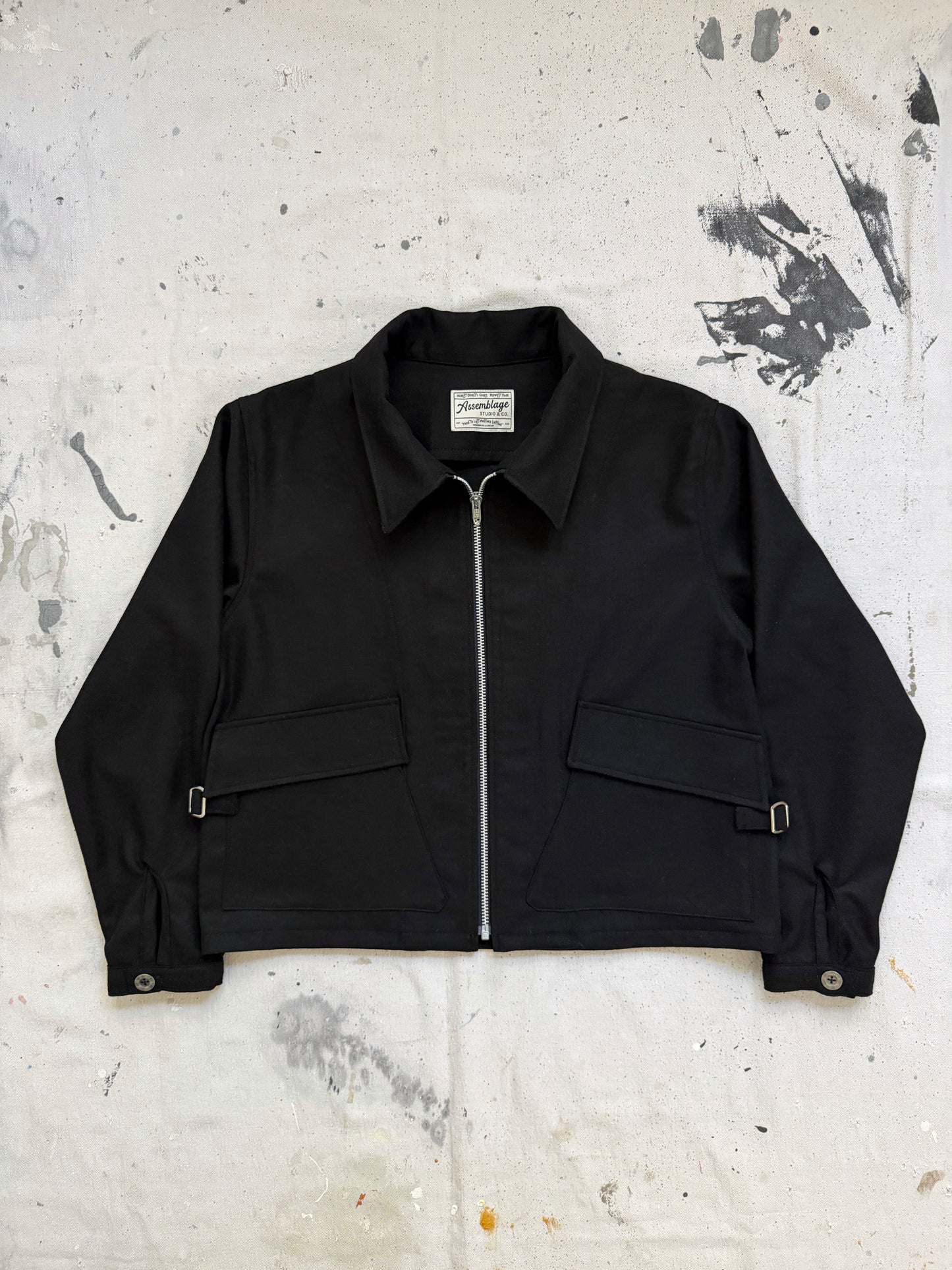 Black Wool & Rayon Ricky Jacket [S]