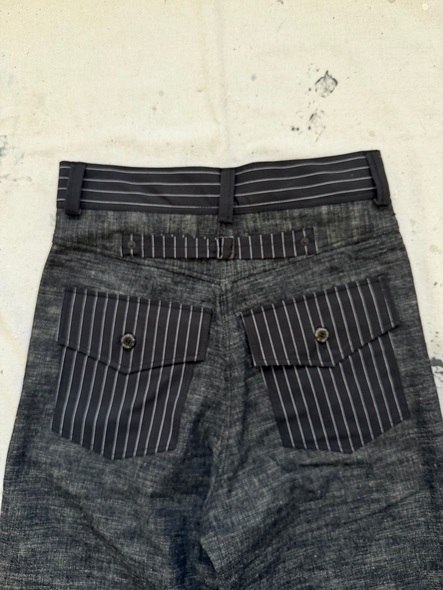 Slub Pinstripe Double Knee Bucklebacks [28 Waist]