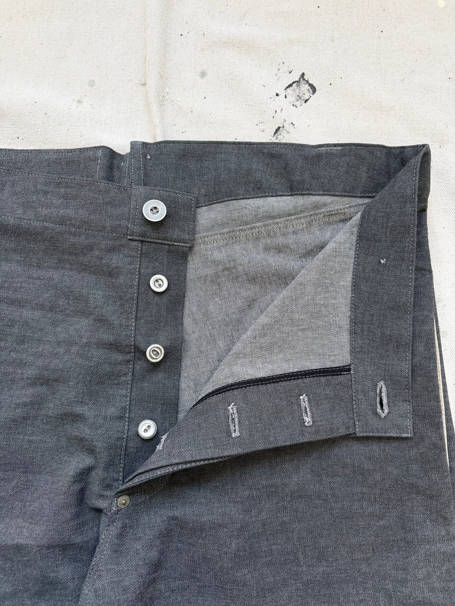 Salt & Pepper Buckleback Trousers [30-34” Waist]