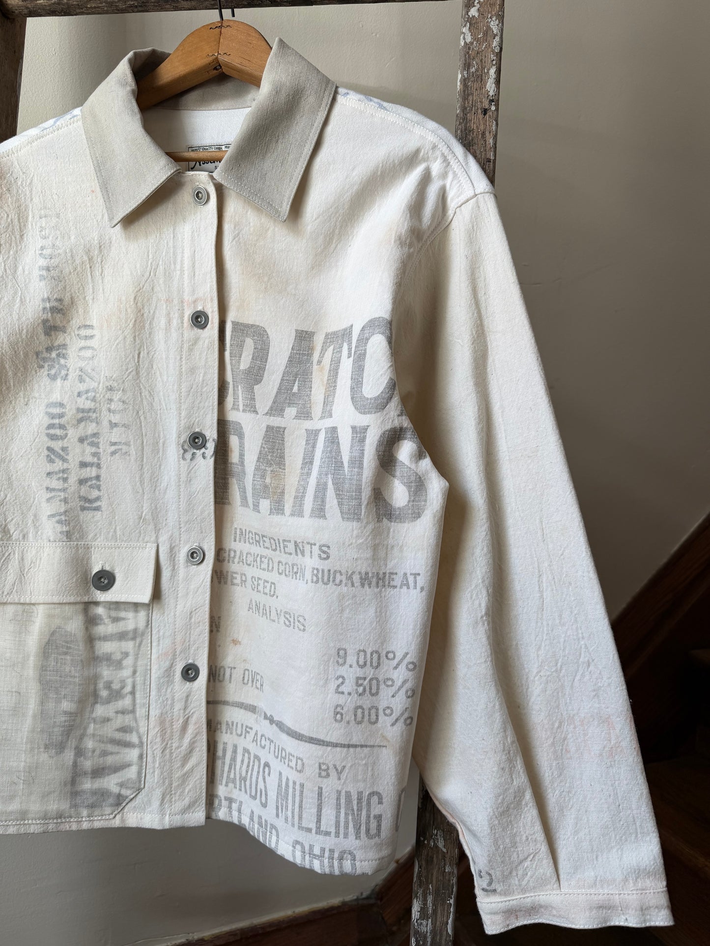 Stenciled Feedsack Overshirt [S]