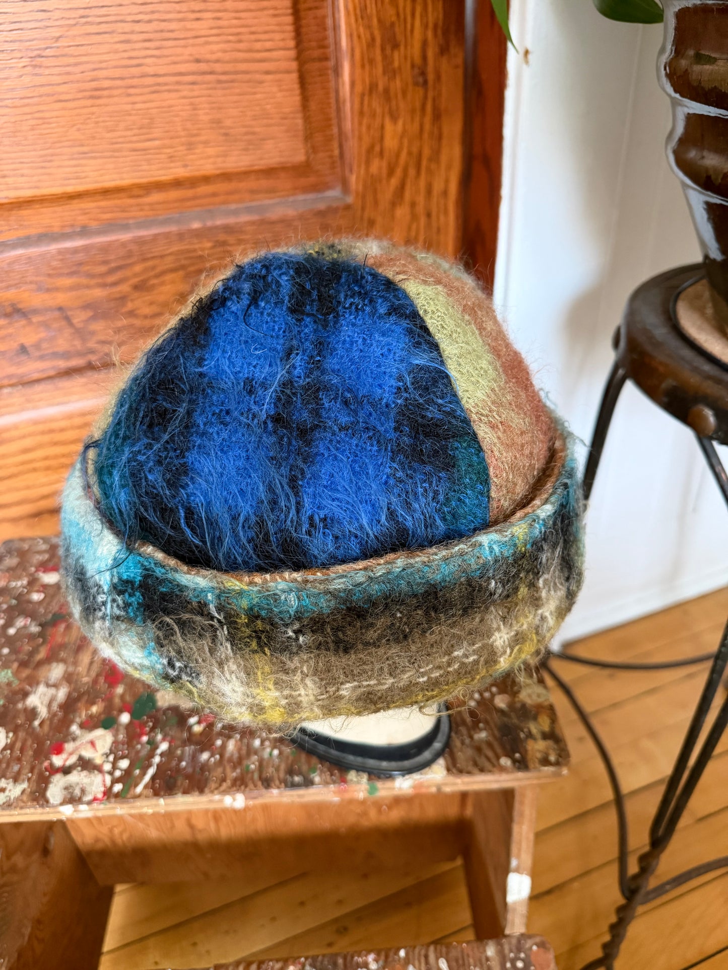 Green Reversible Mohair Toque [M/L]