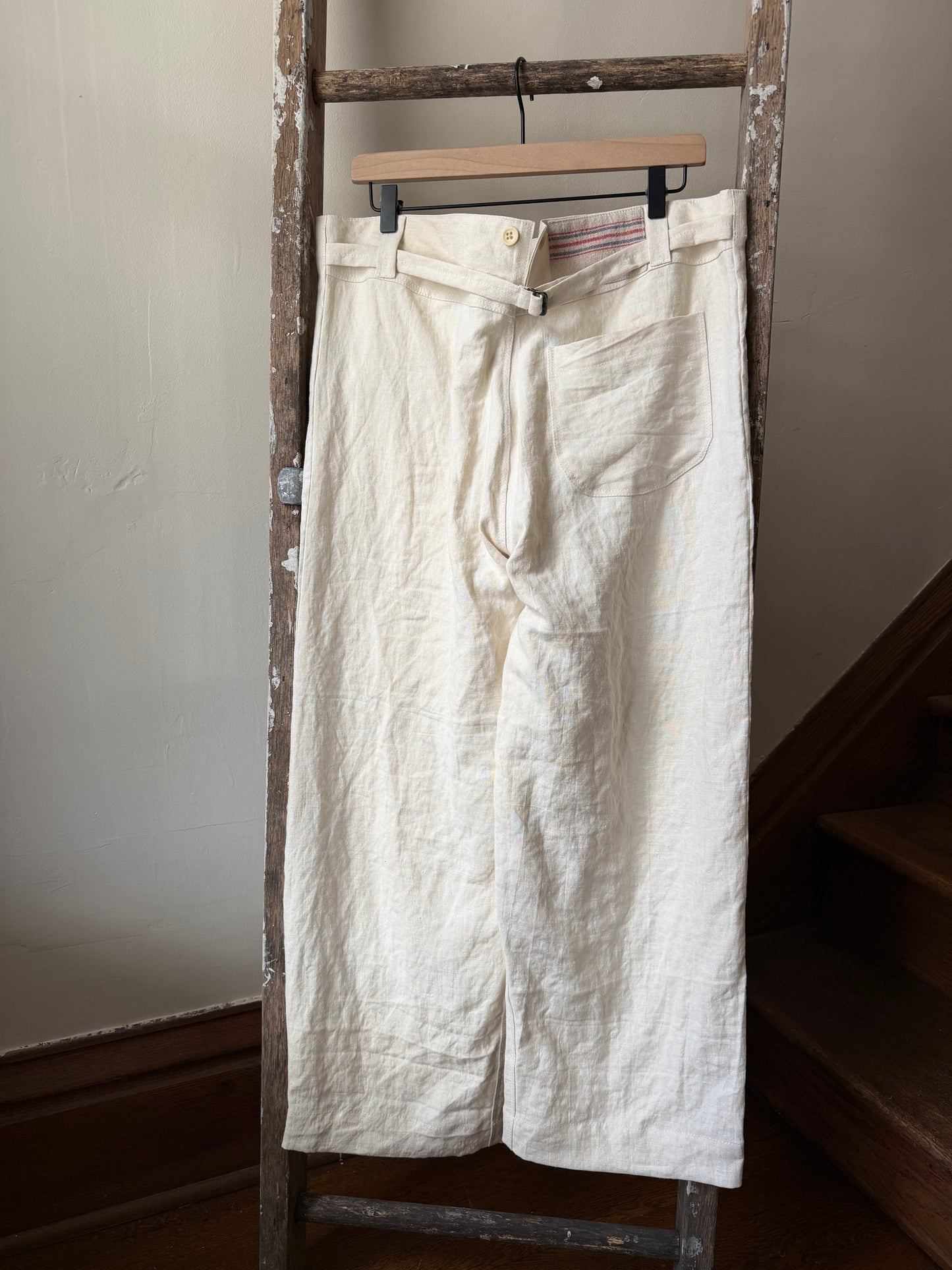 French Linen Buckleback Trousers [30-34” Waist]