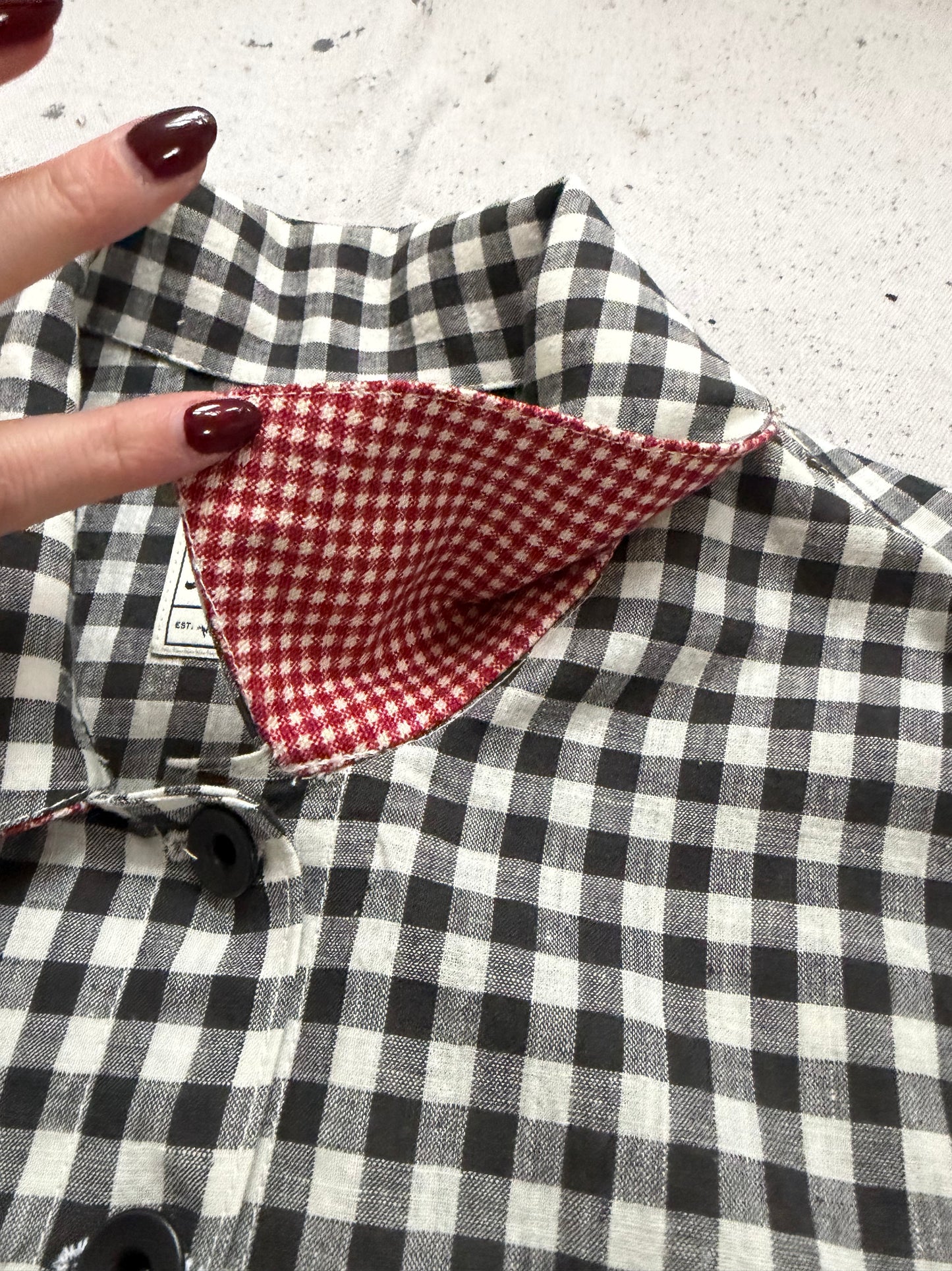 Antique Homespun Gingham Shirt [S]