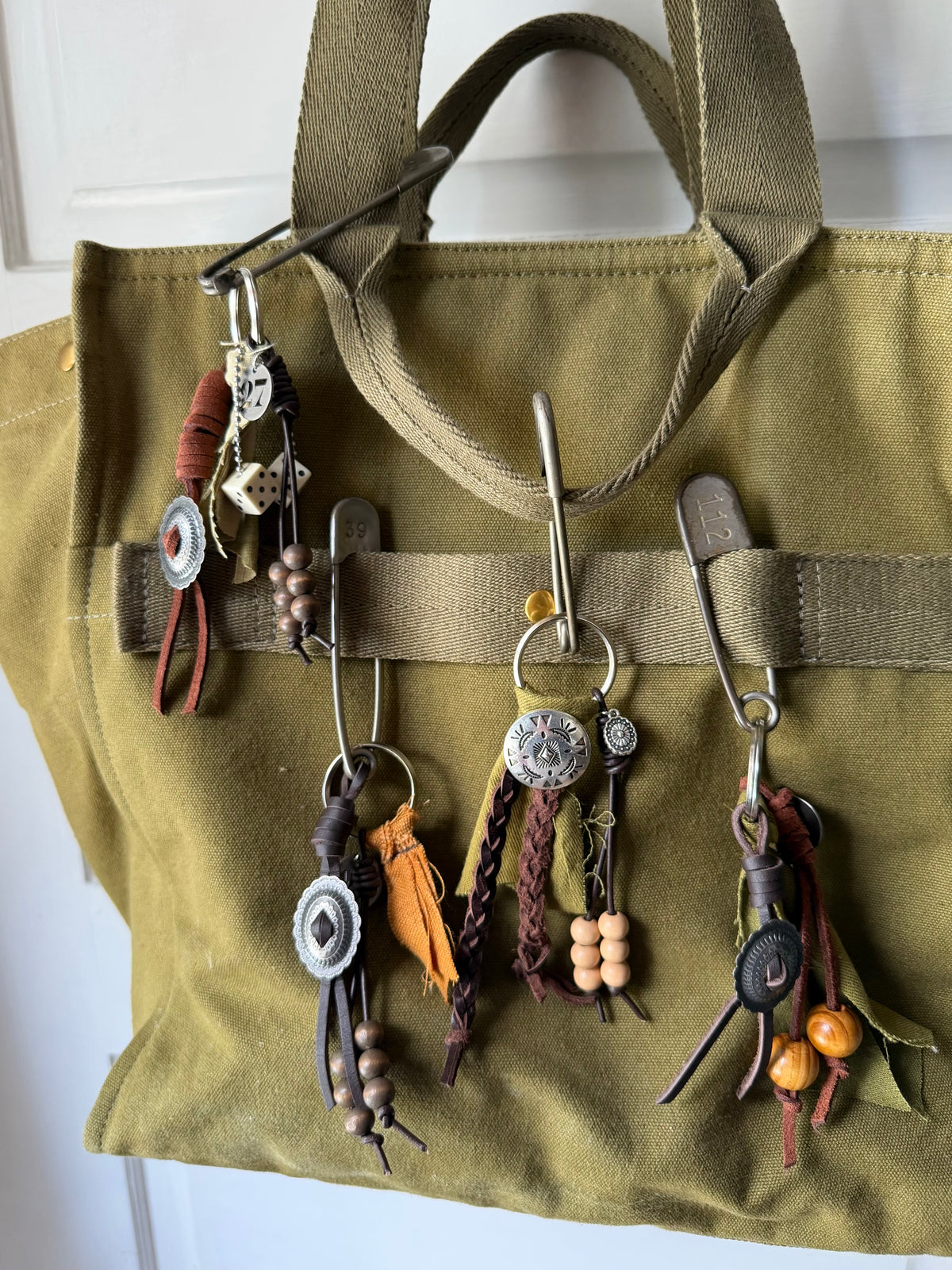 Safety Pin Bag Charm Keychain