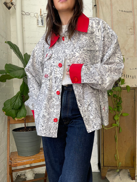 Red Coloring Book Overshirt [L/XL]