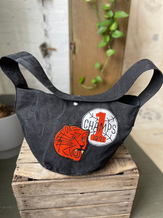 Tiger Patch Black Messenger Bag