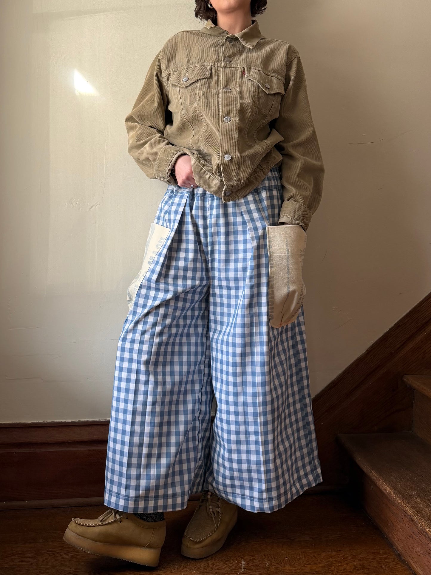Gingham Feedsack Trousers [L]