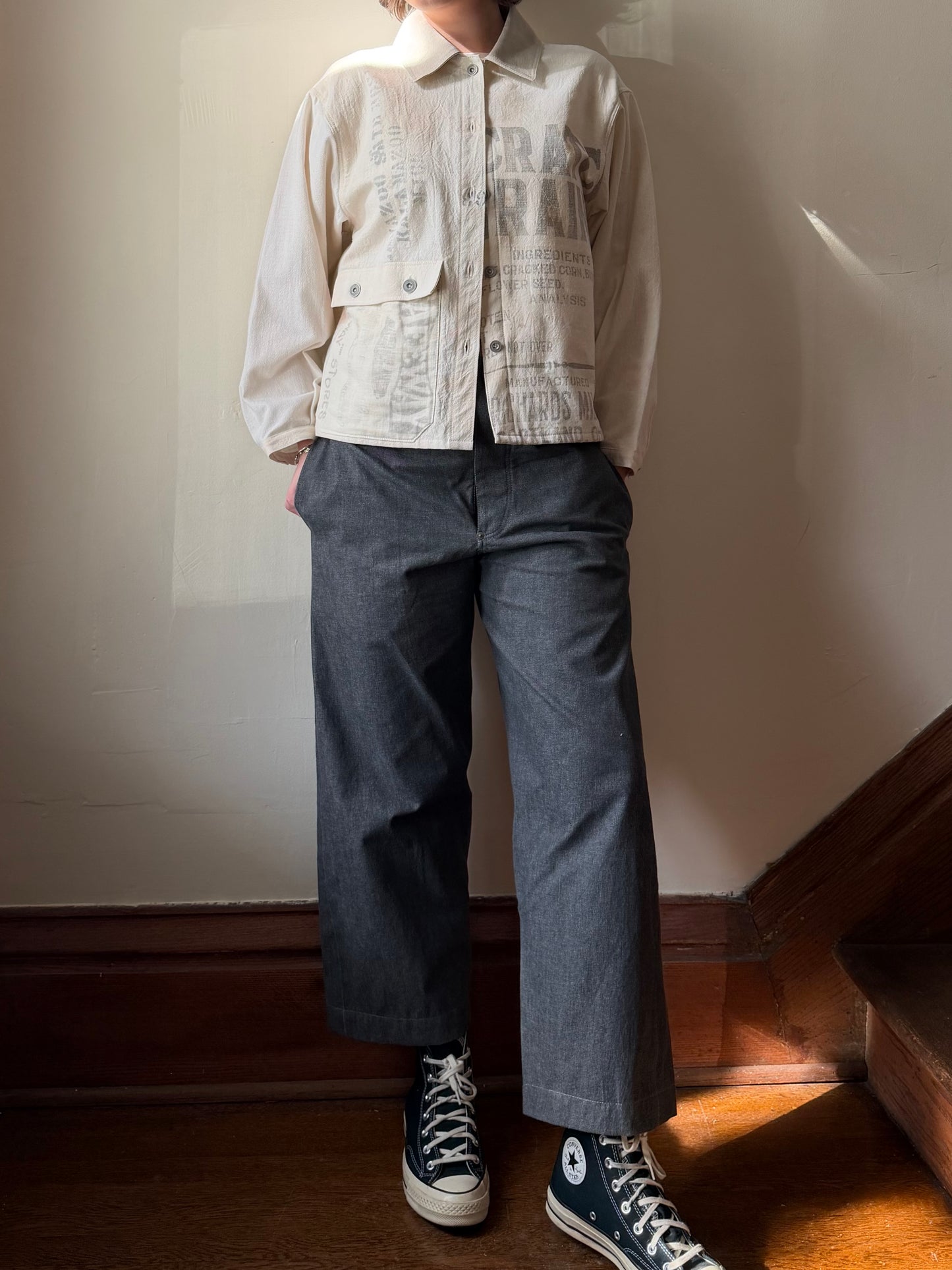 Stenciled Feedsack Overshirt [S]