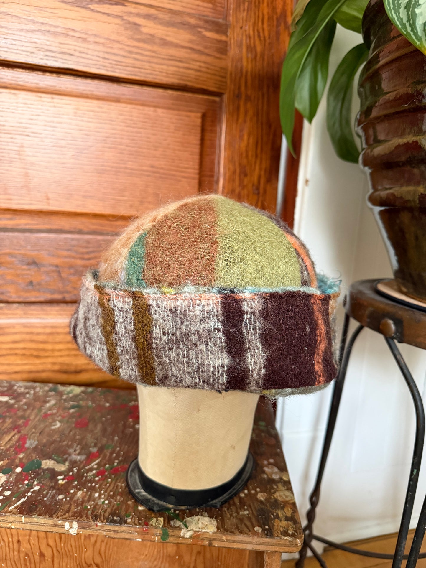 Green Reversible Mohair Toque [M/L]