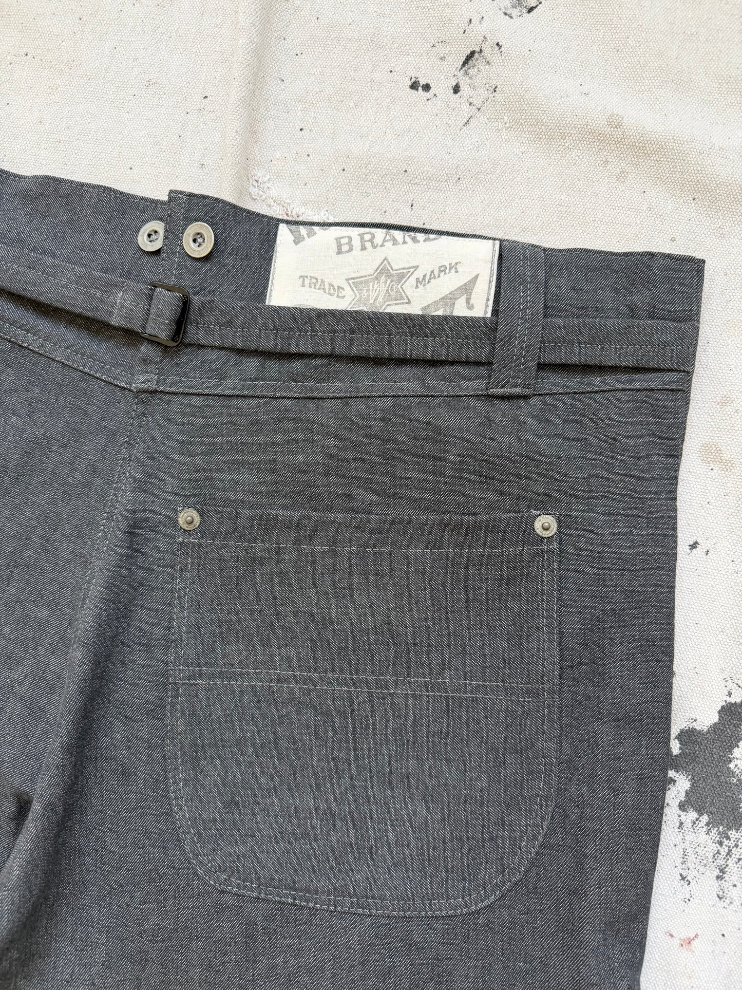 Salt & Pepper Buckleback Trousers [30-34” Waist]