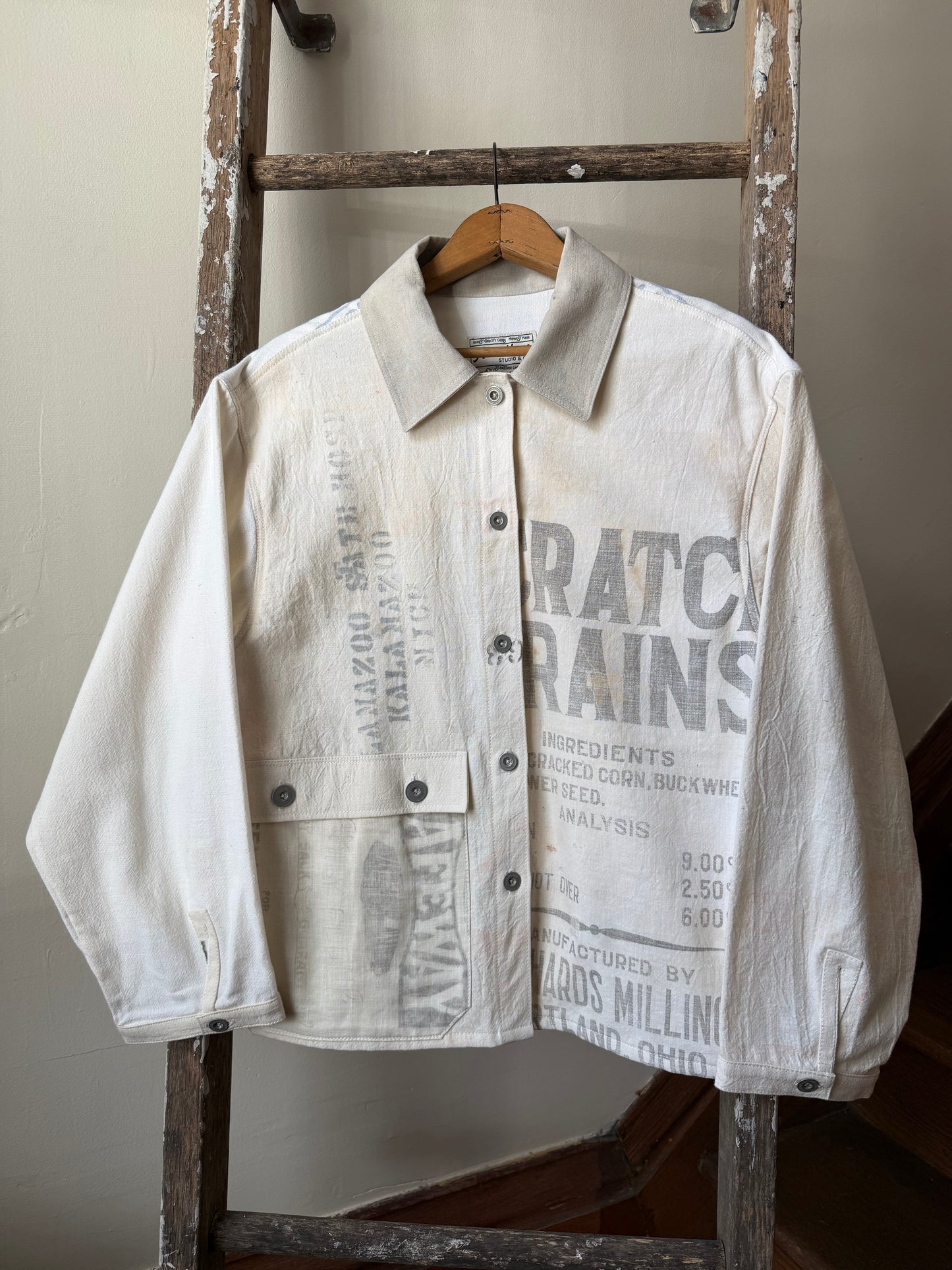 Stenciled Feedsack Overshirt [S]