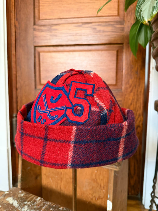 Plaid Varsity Patch Beanie [M/L]