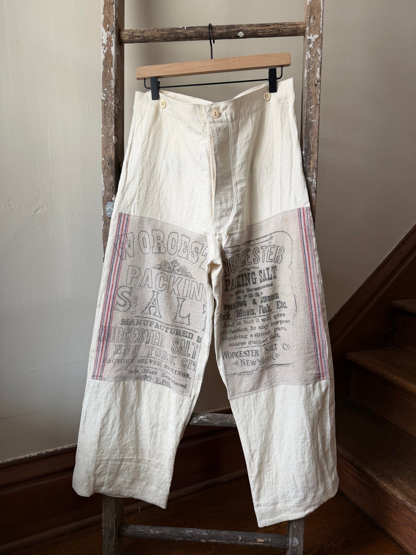 French Linen Buckleback Trousers [30-34” Waist]