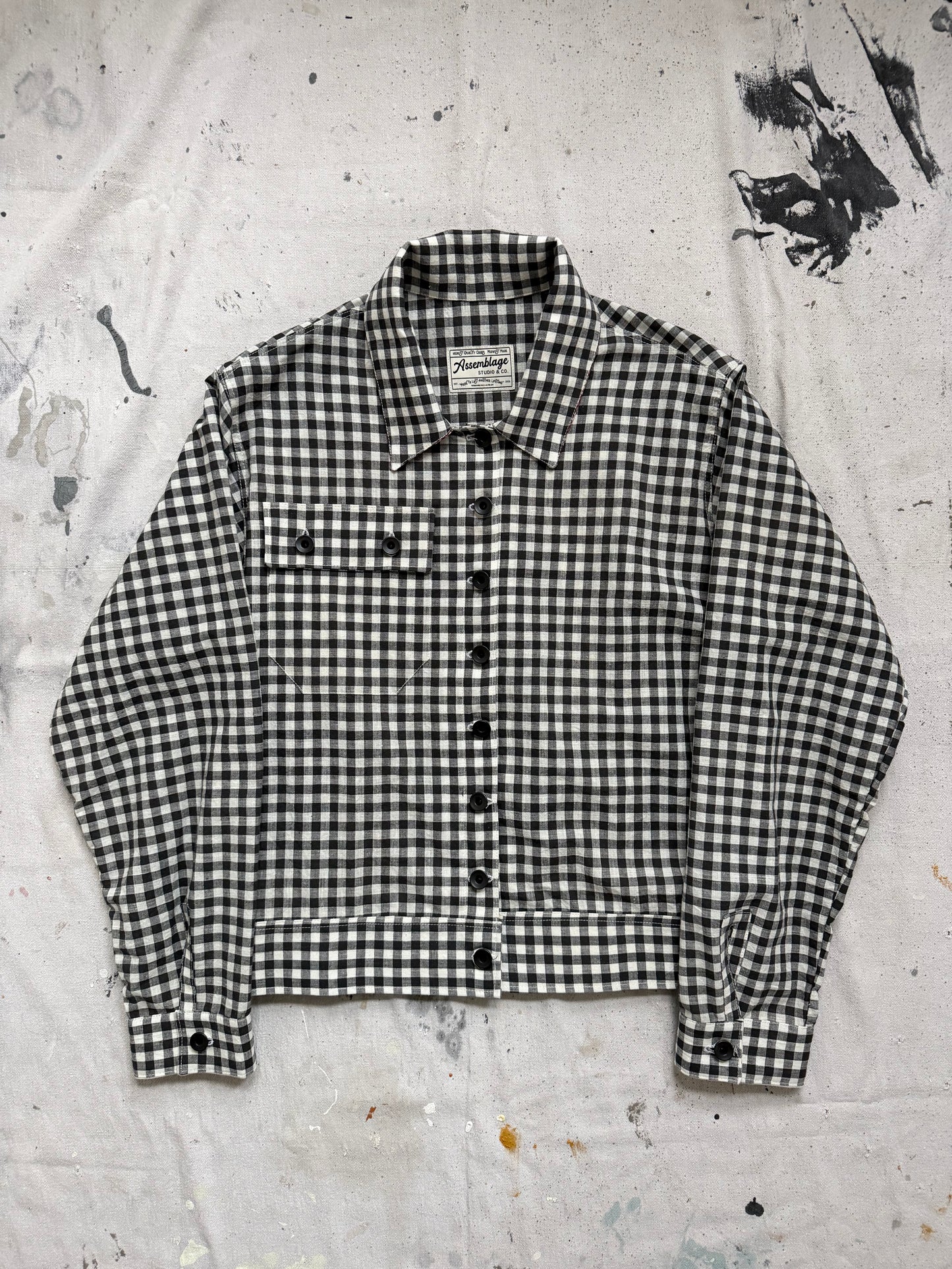 Antique Homespun Gingham Shirt [S]