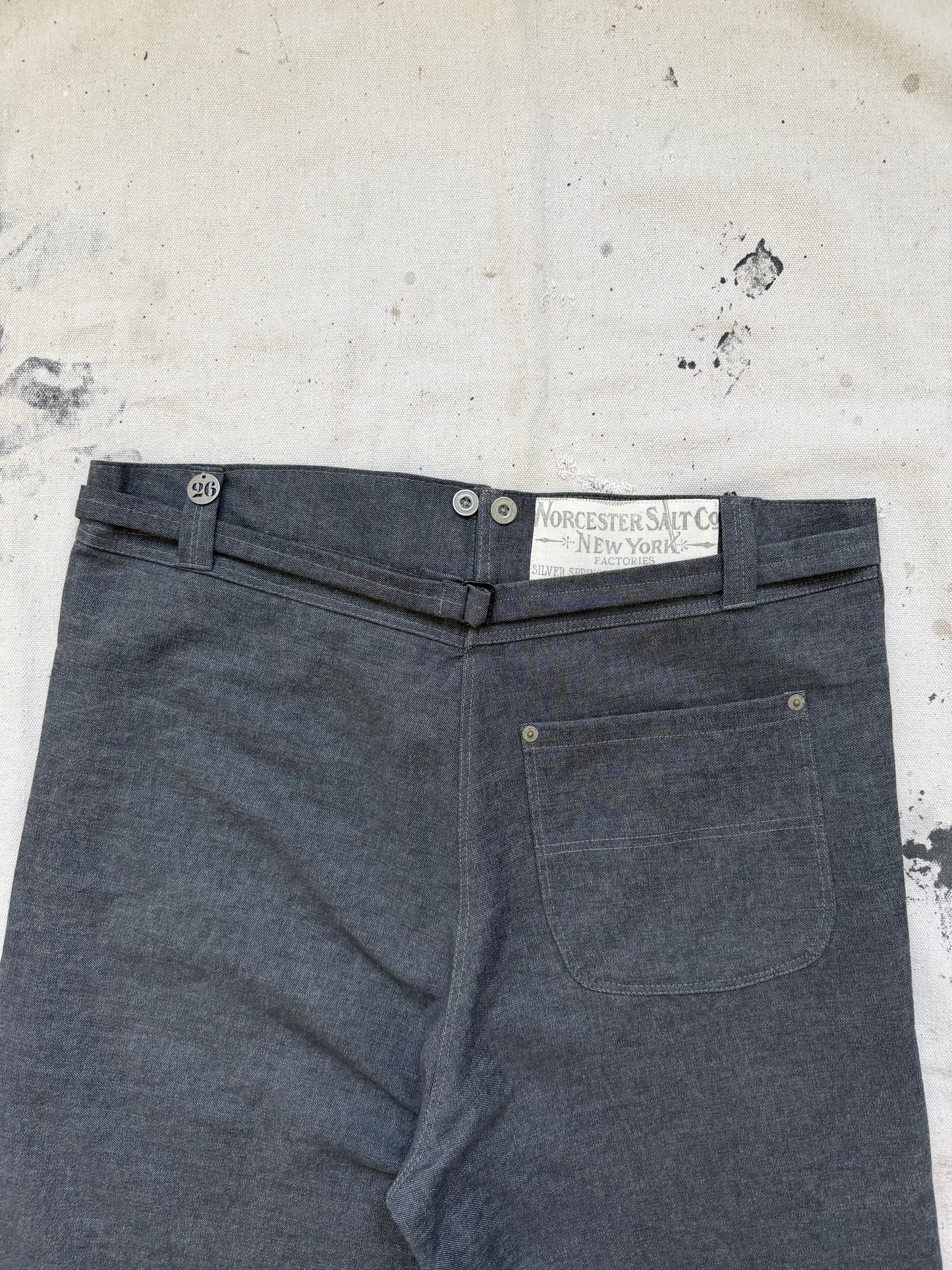 Salt & Pepper Buckleback Trousers [30-34” Waist]