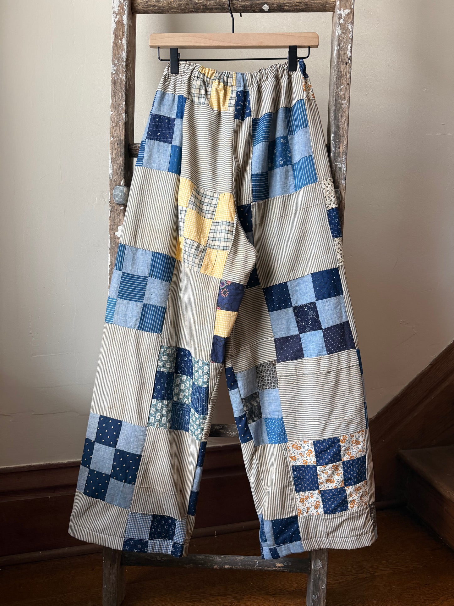 Antique Calico Quilt Topper Pants [M]