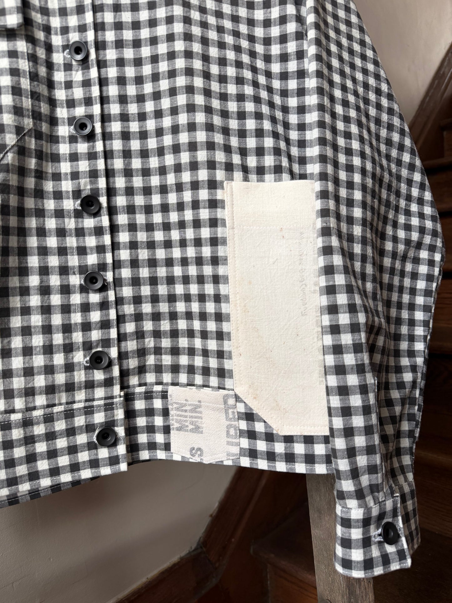 Antique Homespun Gingham Shirt [S/M]