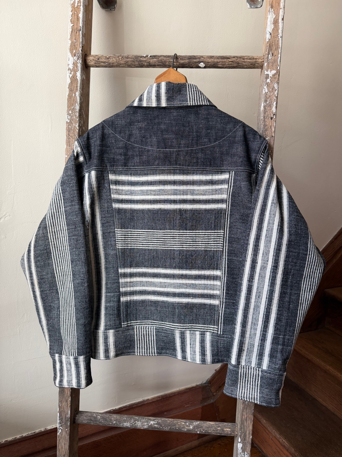 Striped Herringbone Trucker Jacket [M]