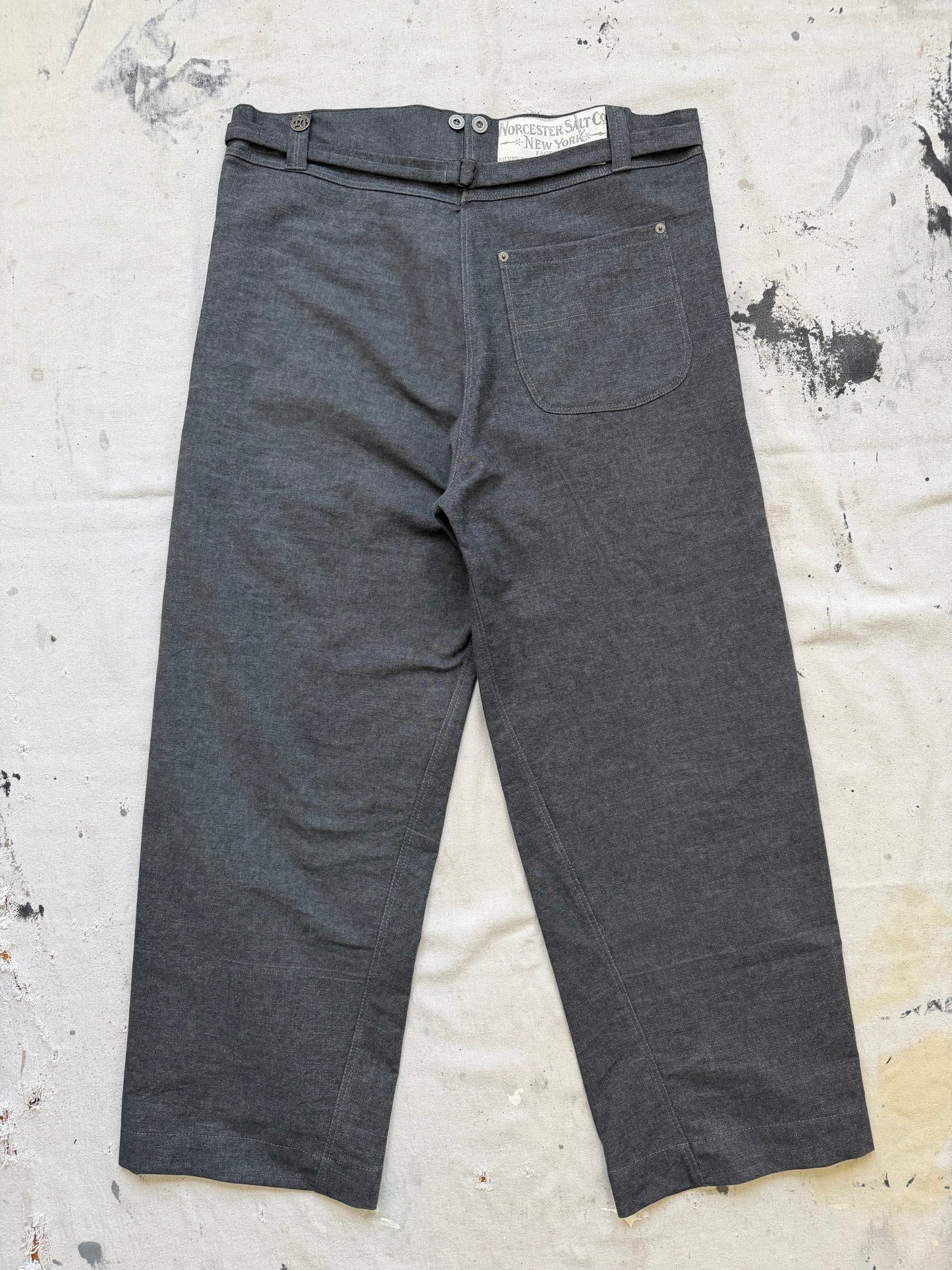Salt & Pepper Buckleback Trousers [30-34” Waist]