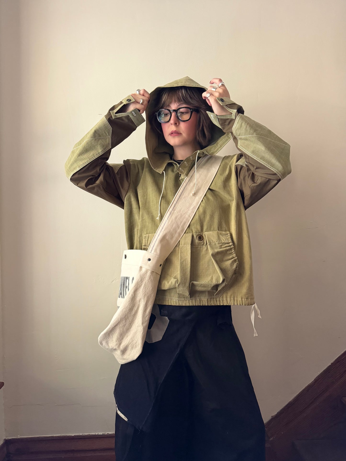 Olive Ripstop Pullover Smock [M]