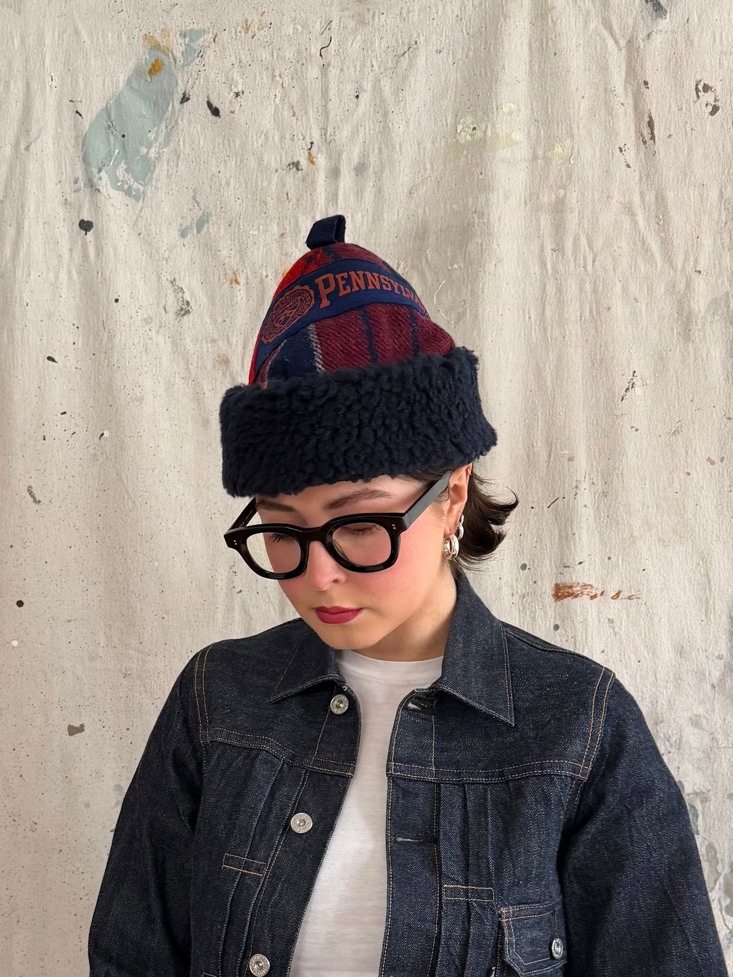 Pennant Plaid Beanie [S/M]