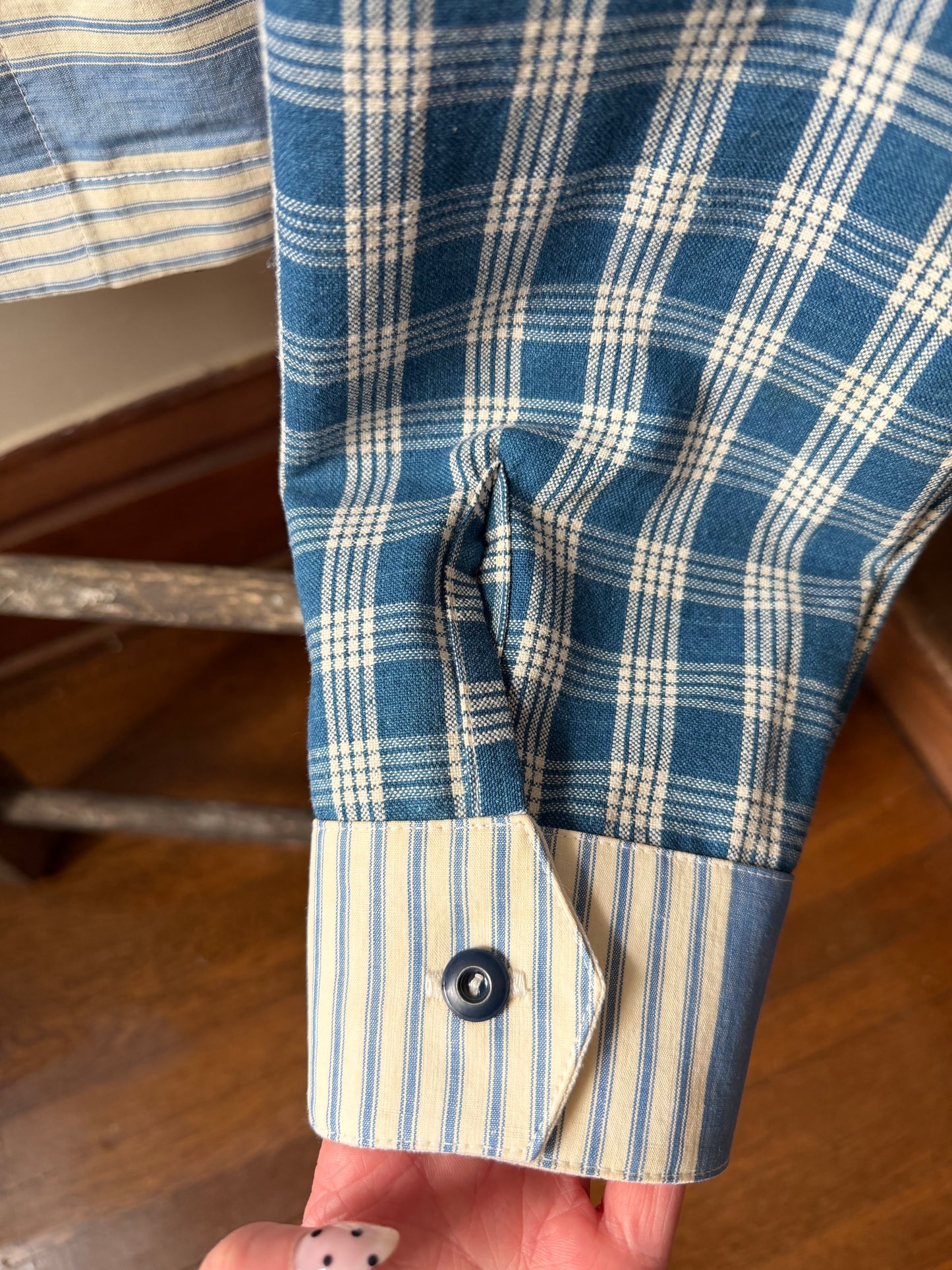 Homespun Cotton & Ticking Overshirt [L]