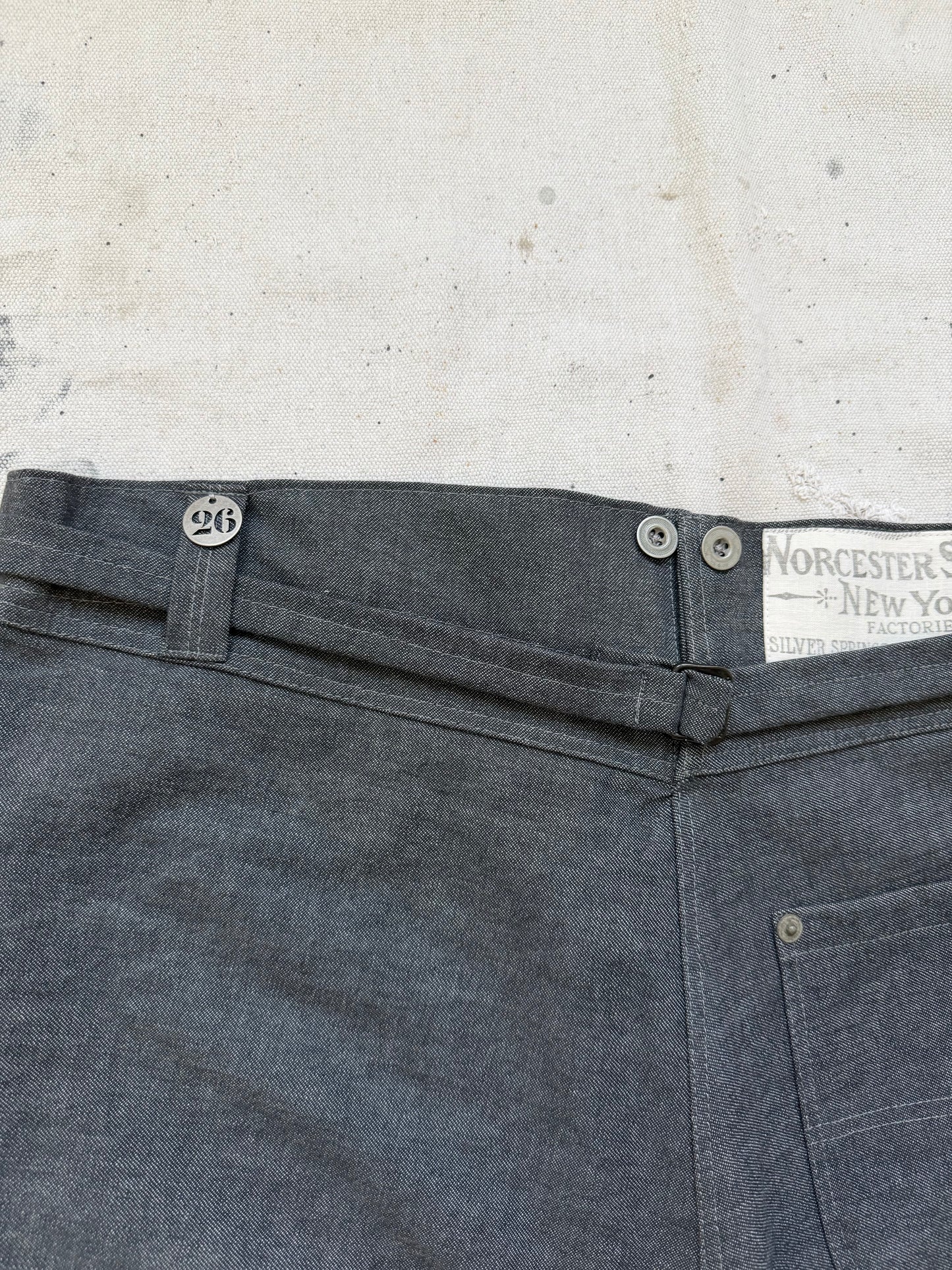 Salt & Pepper Buckleback Trousers [30-34” Waist]