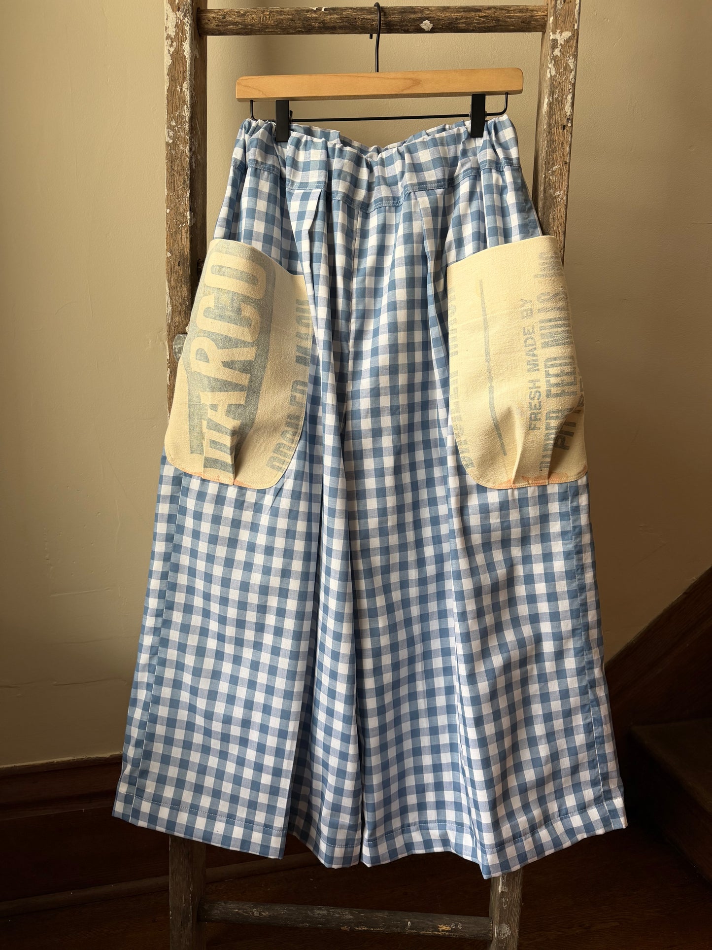 Gingham Feedsack Trousers [L]